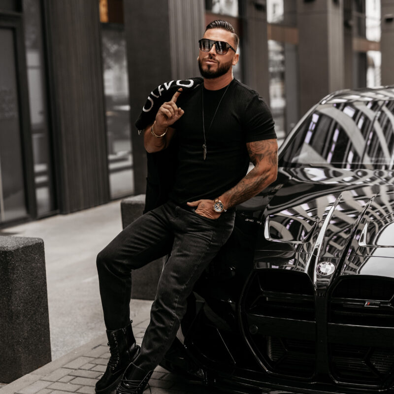 Spodnie męskie DEMAN 2025 Czarne