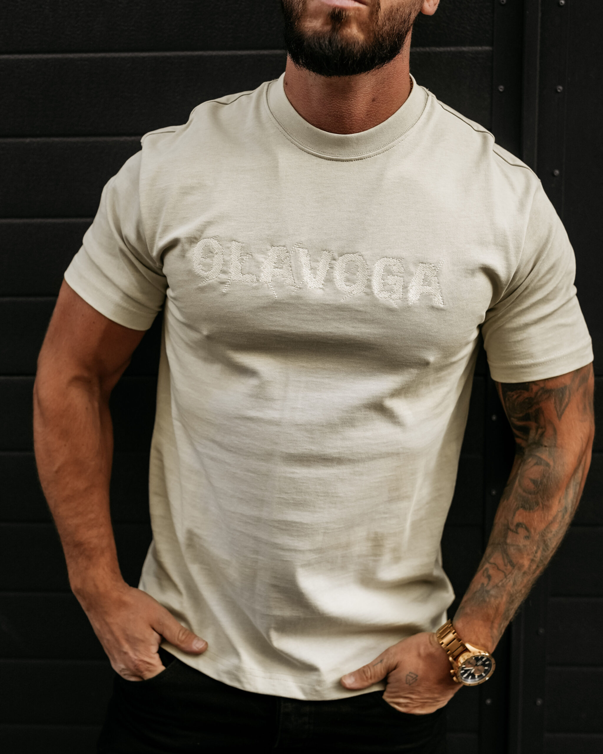 T-shirt męski REAL 2025 Beżowy