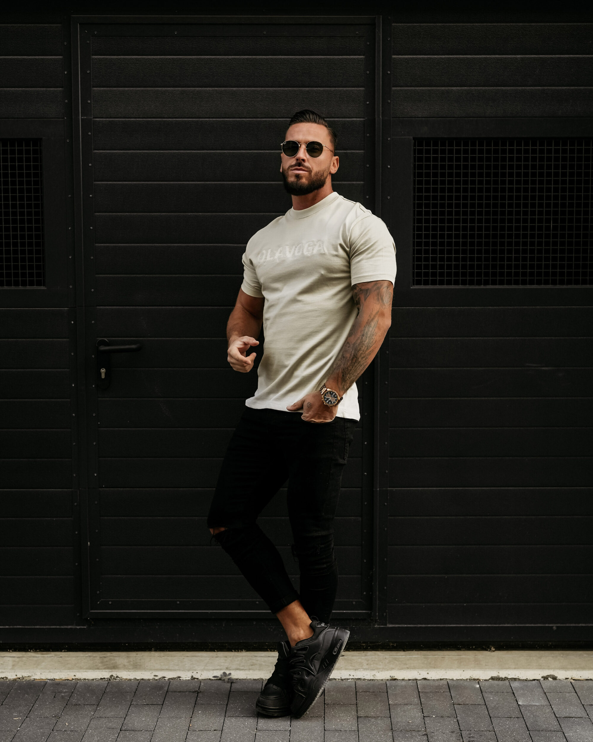 T-shirt męski REAL 2025 Beżowy