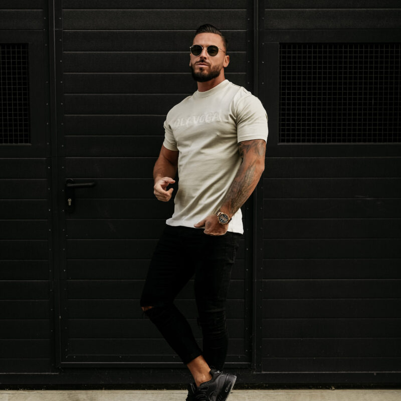 T-shirt męski REAL 2025 Beżowy