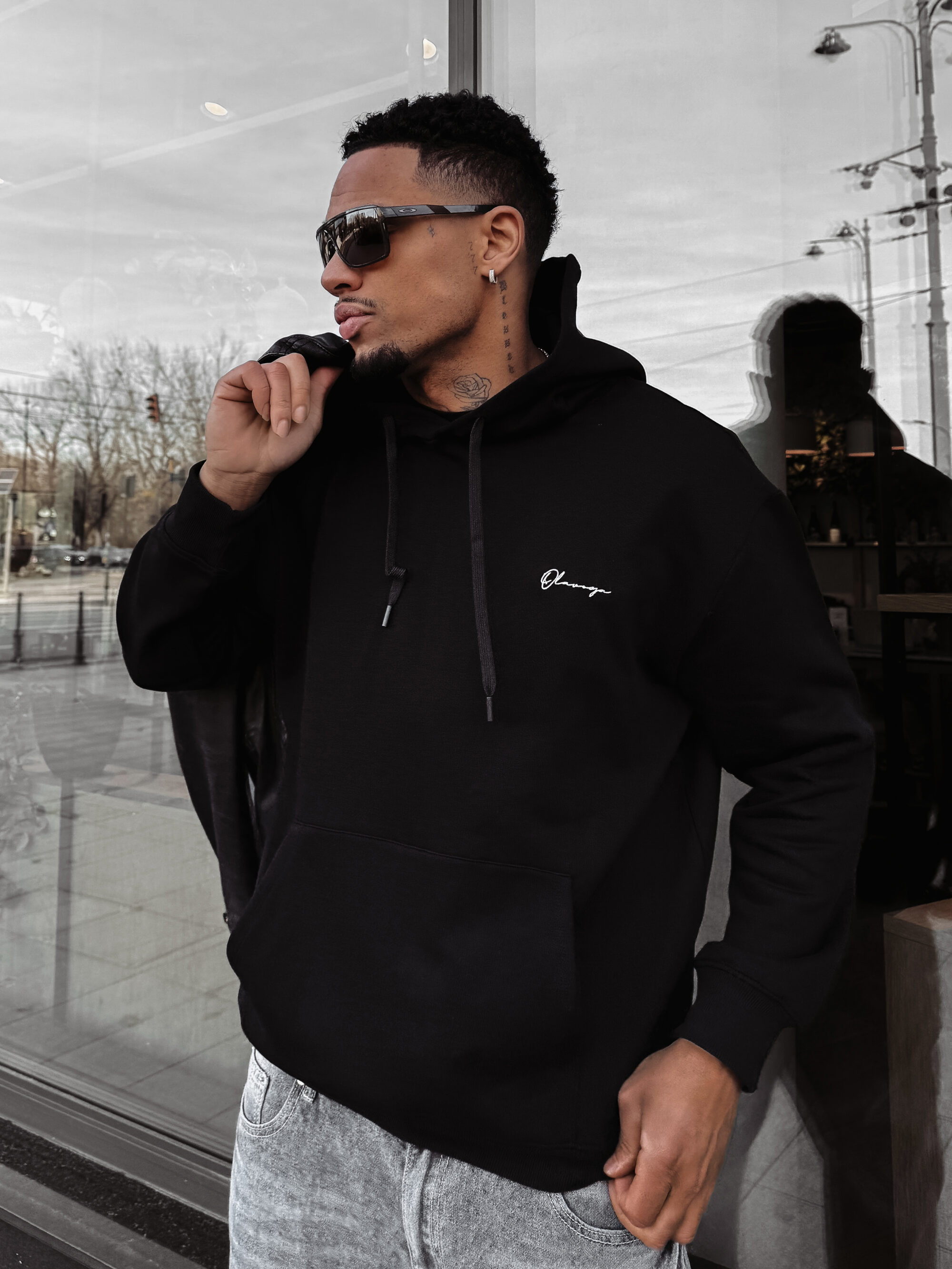 bluza TAZON 092 Bluza męska TAZON 2025 Czarna