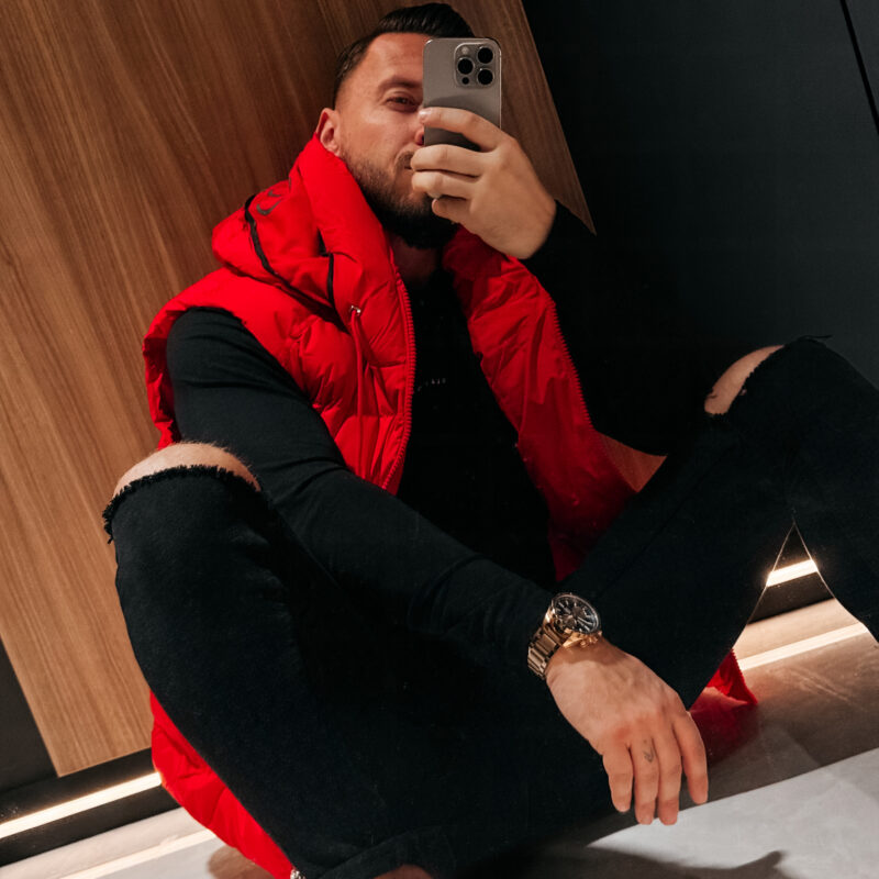 Bezrękawnik męski TAER 2026 Czerwony