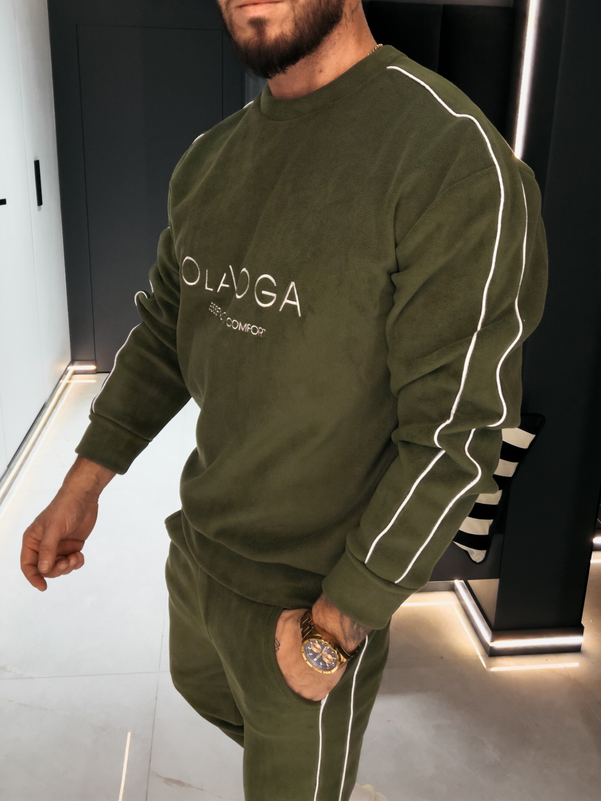 komplet LENTO MEN 871 Komplet męski LENTO MEN 2026 Zielony