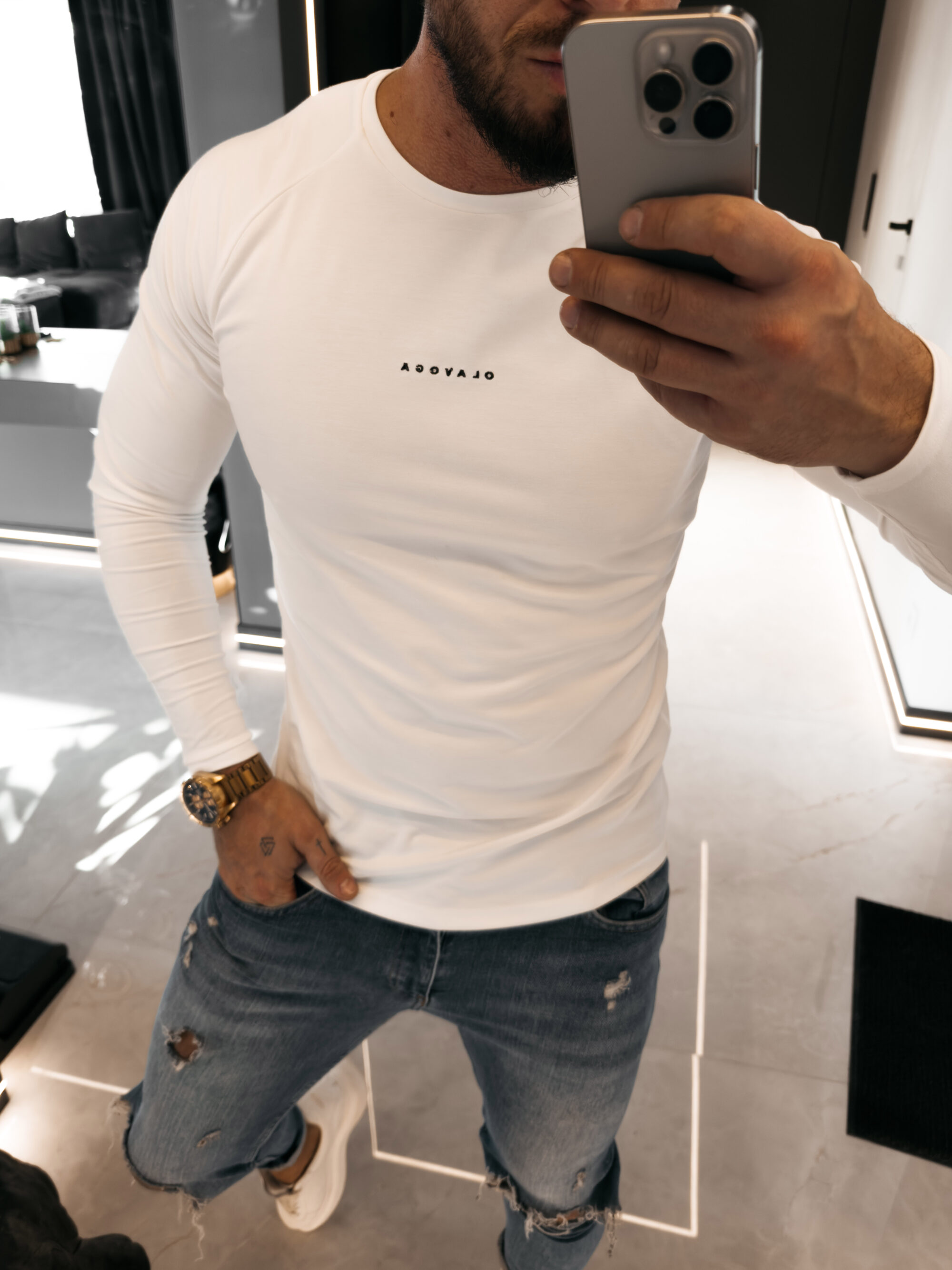 Longsleeve męski MIRE 2026 Ecru