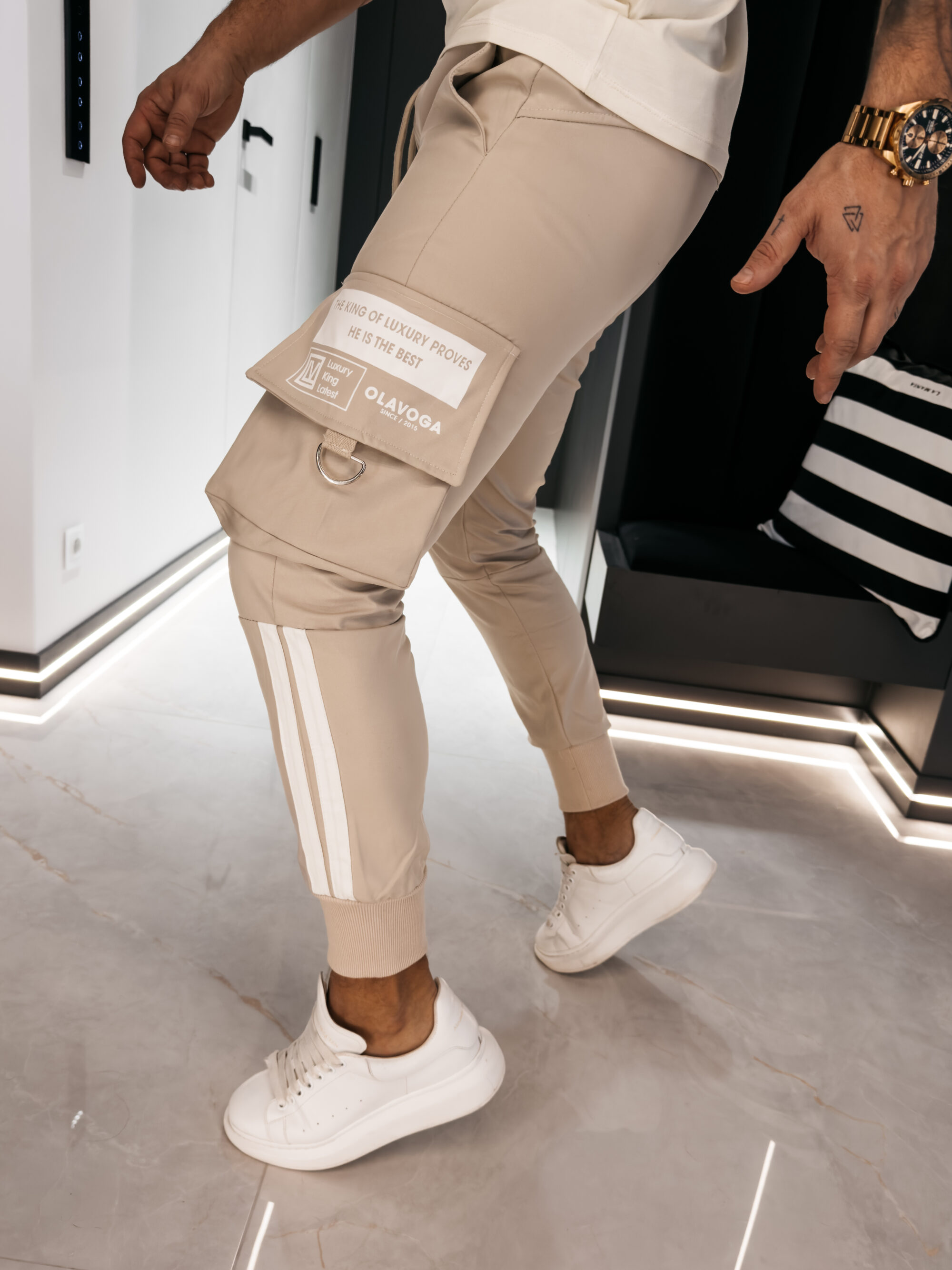 spodnie CASTON 845 Spodnie męskie CASTON 2026 Beżowe