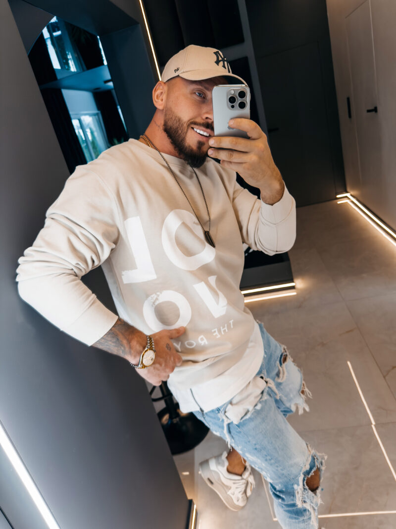 bluza EFFECT 767 Bluza męska EFFECT 2026 Beżowa