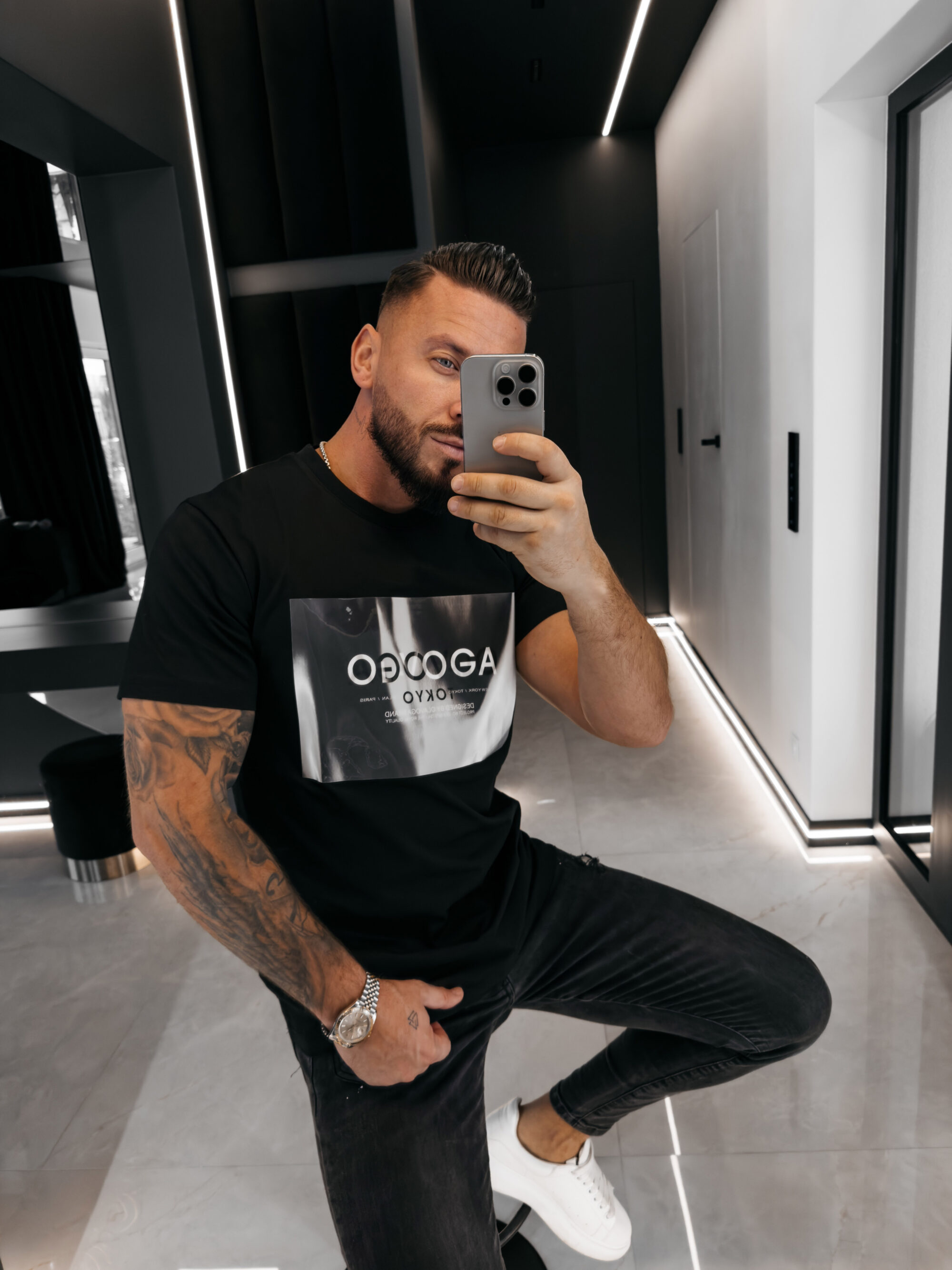 t-shirt ALMAIN 782 T-shirt męski ALMAIN 2026 Czarny