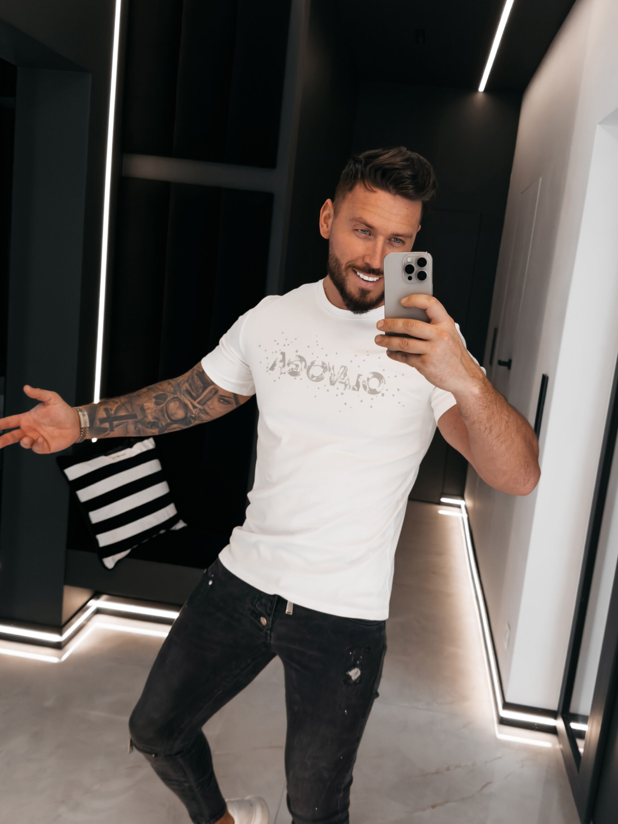 T-shirt męski BIX 2026 Ecru