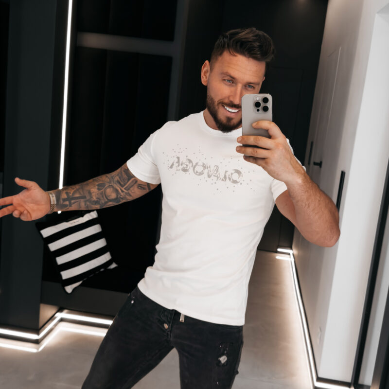 T-shirt męski BIX 2026 Ecru