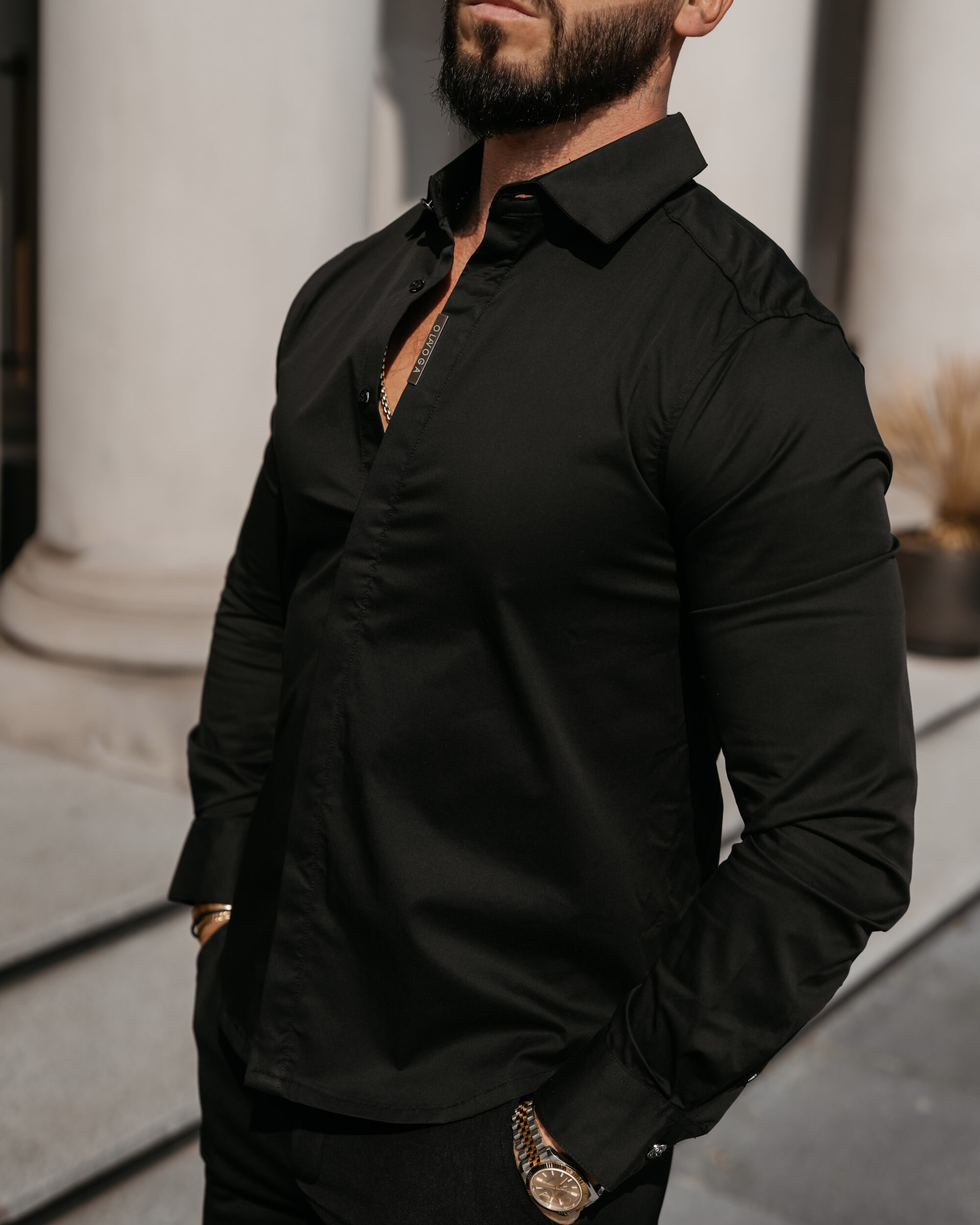 Koszula męska WHIS 2026 Czarna