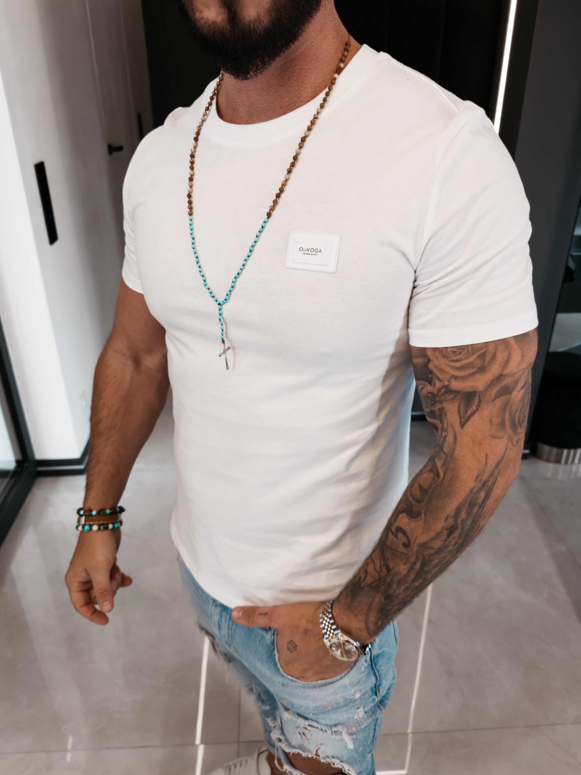 T-shirt męski BANXI 2026 Ecru