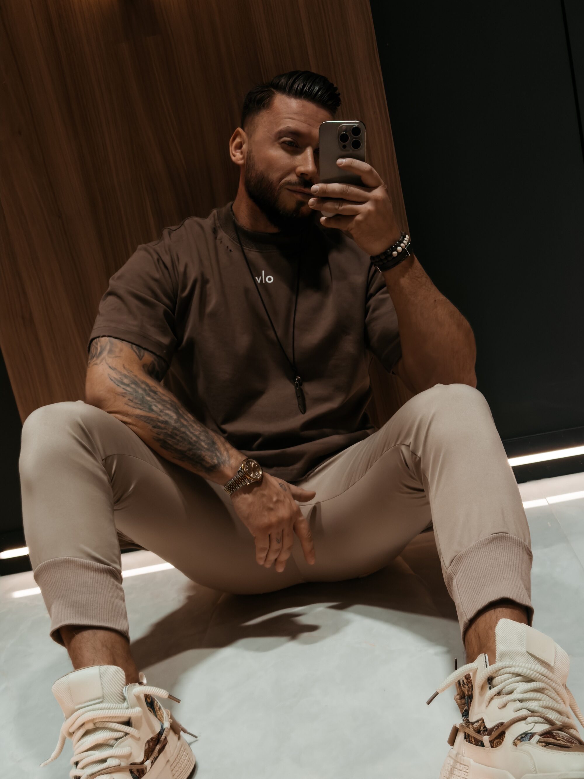 T-shirt męski NOVAVEON 2026 Brązowy