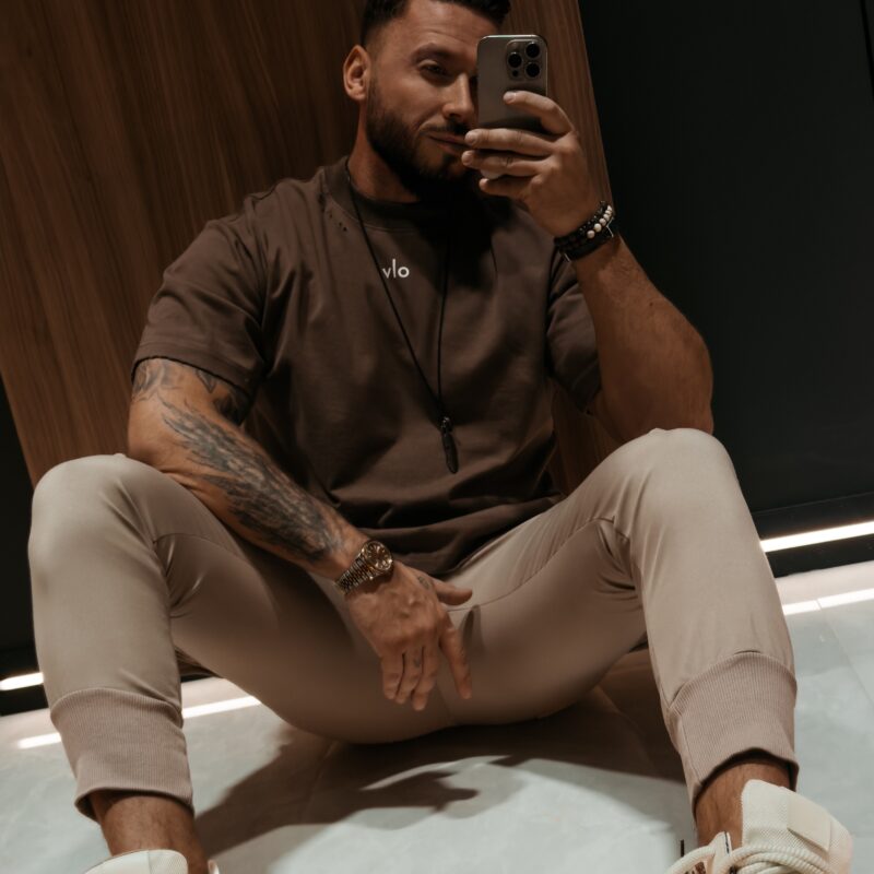 T-shirt męski NOVAVEON 2026 Brązowy