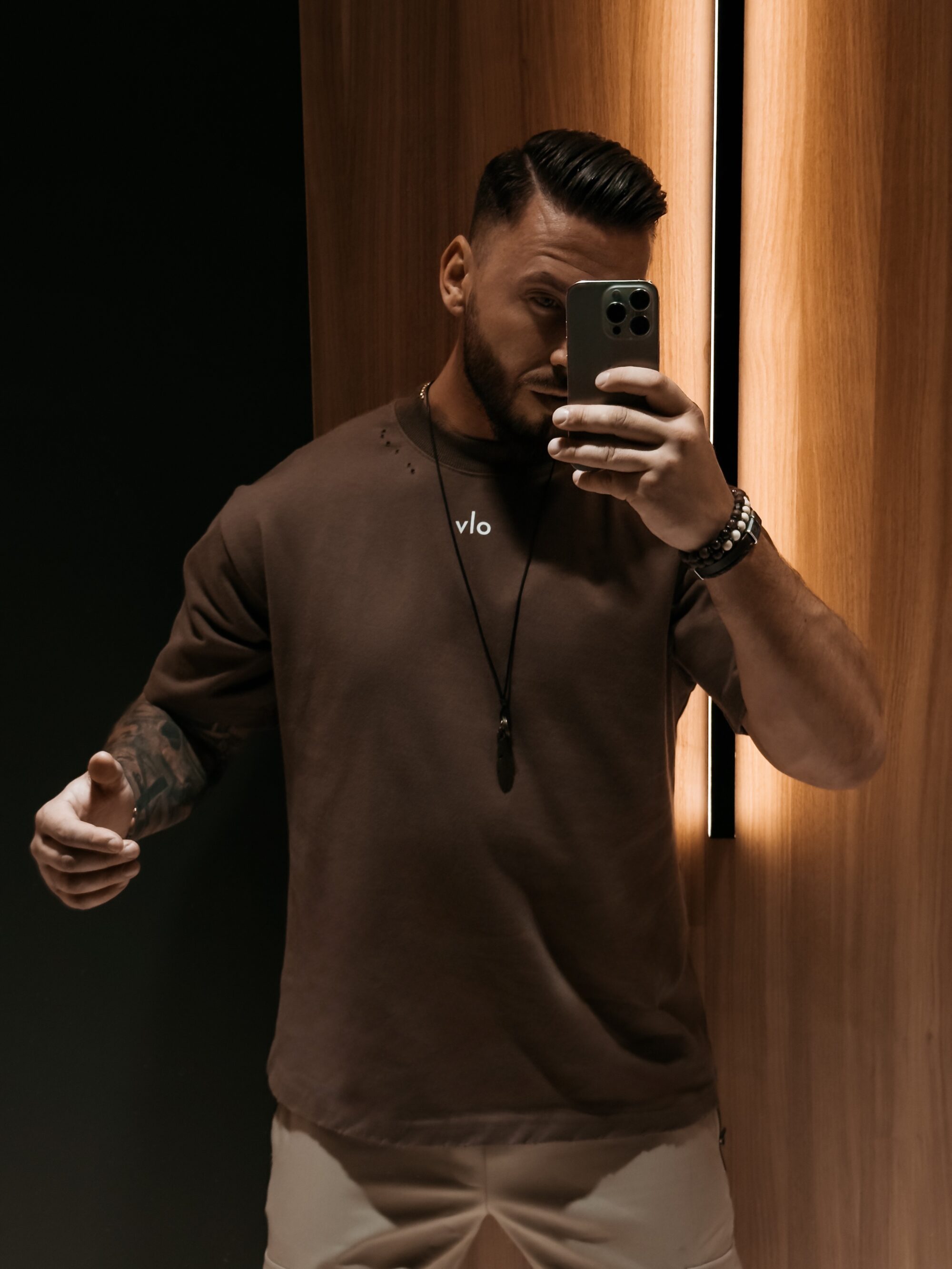 T-shirt męski NOVAVEON 2026 Brązowy