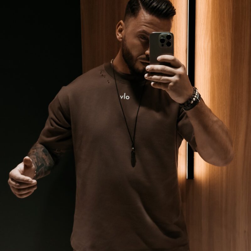 T-shirt męski NOVAVEON 2026 Brązowy