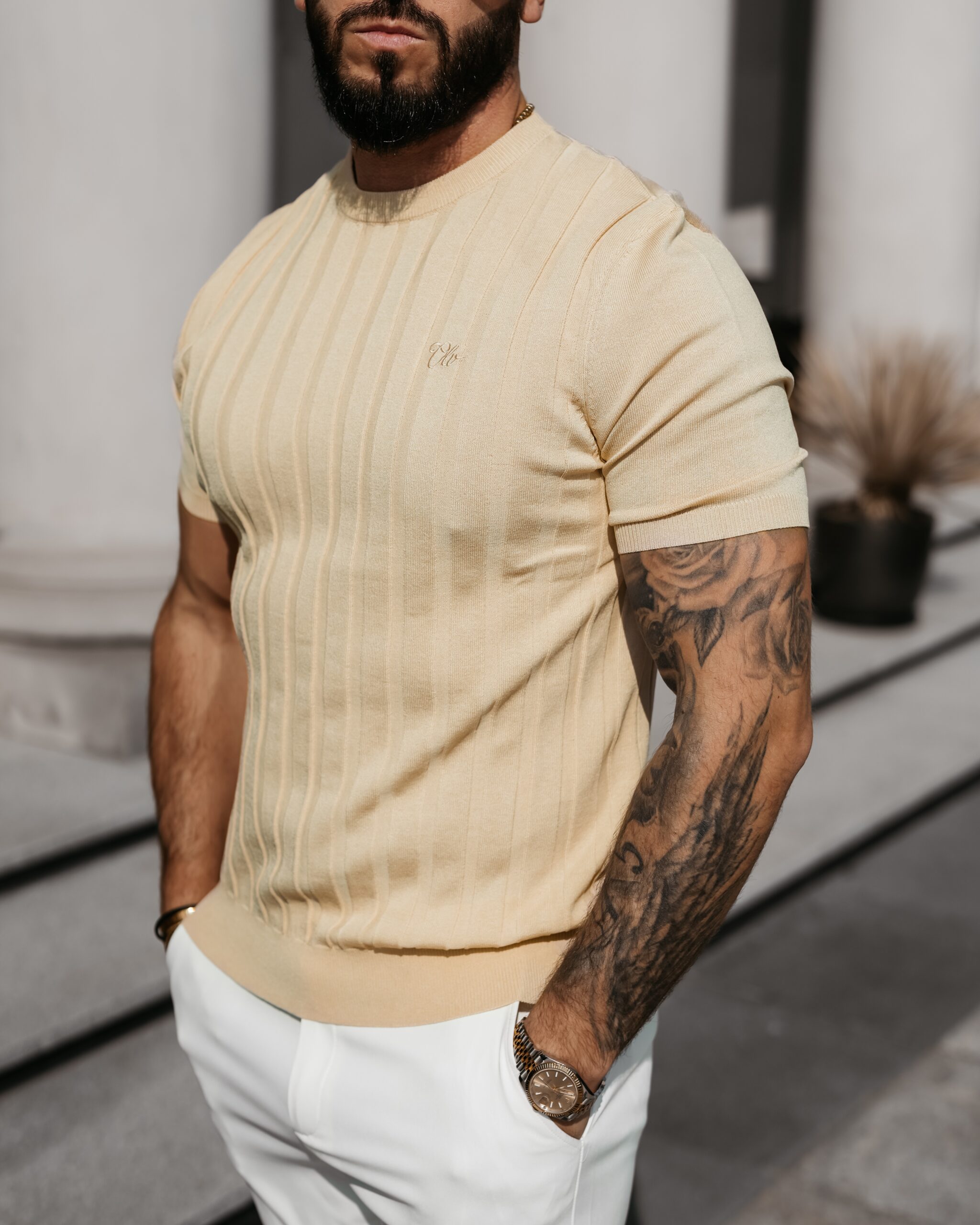 T-shirt męski XAE 2026 Beżowy