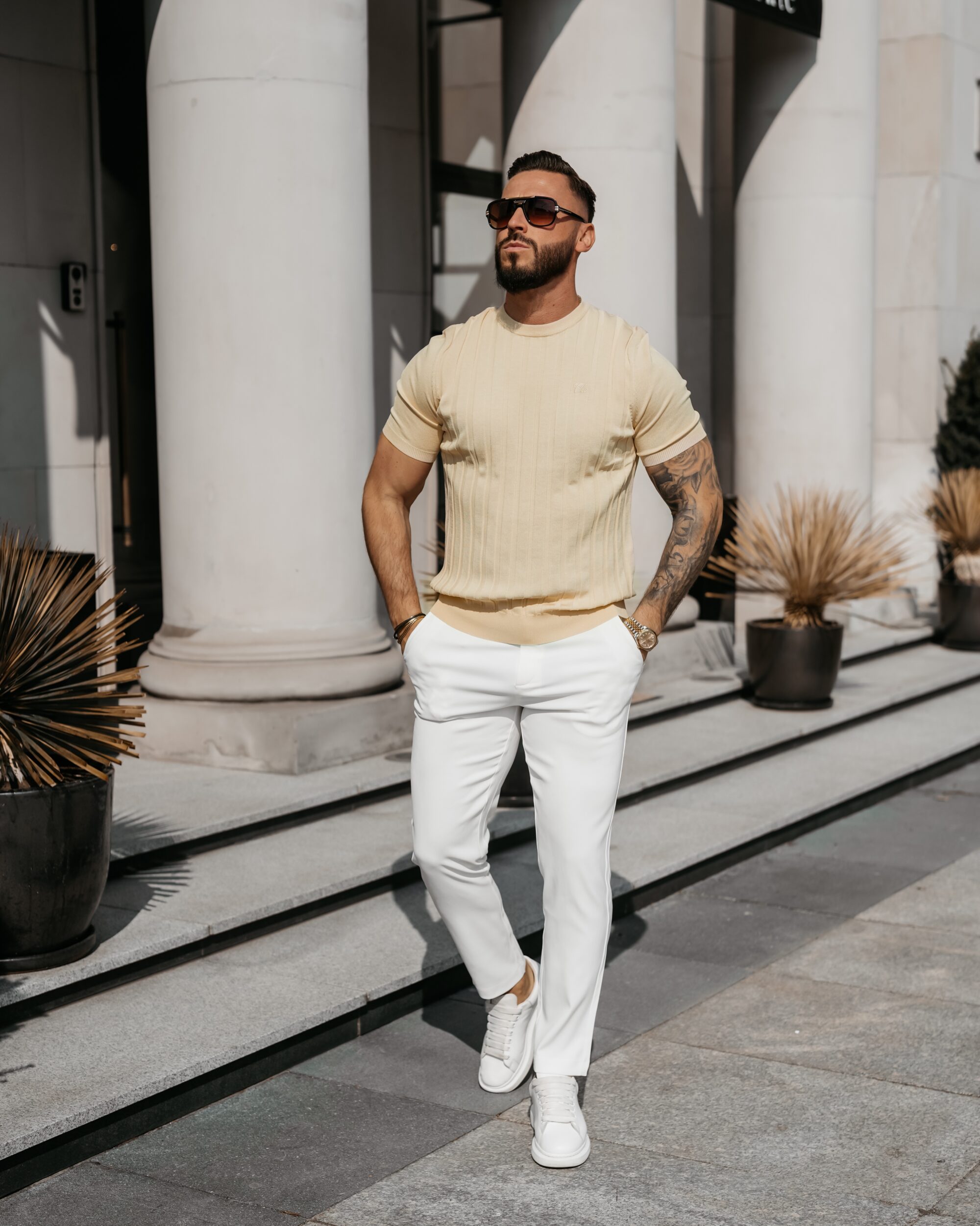 T-shirt męski XAE 2026 Beżowy