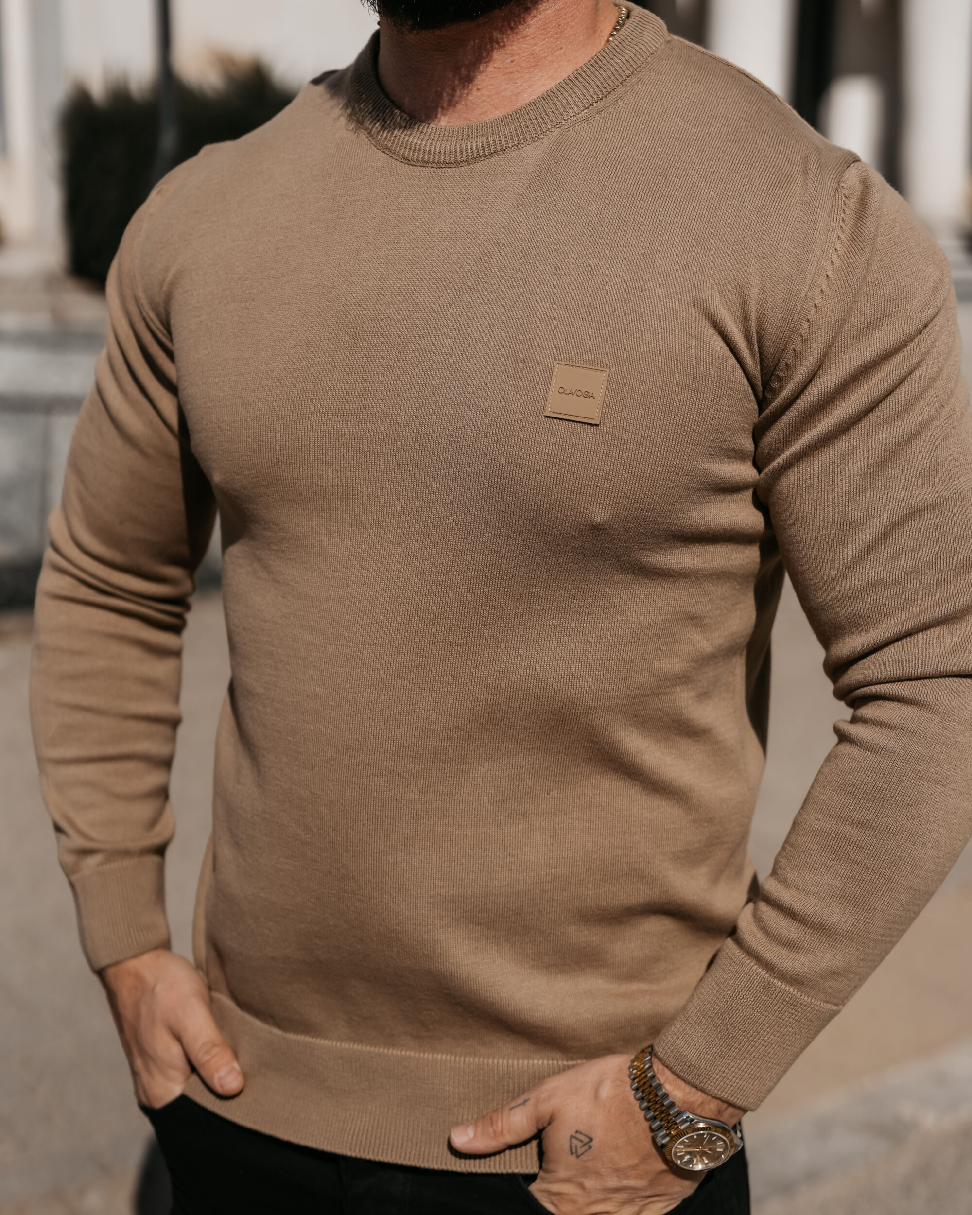 Sweter męski ALAVOS 2026 Brązowy