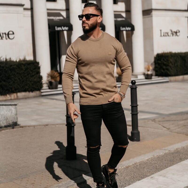 Sweter męski ALAVOS 2026 Brązowy