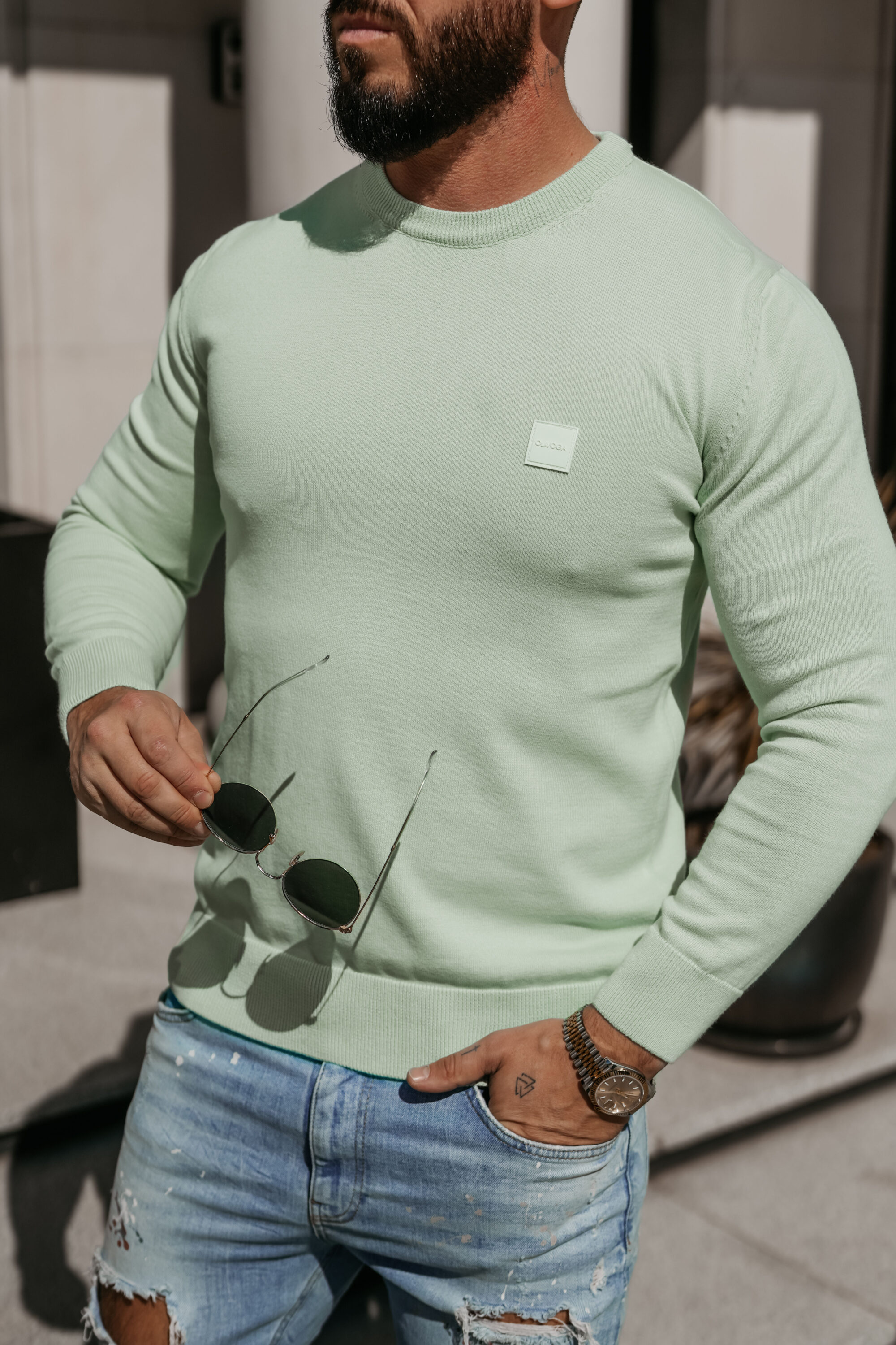 Sweter męski ALAVOS 2026 Miętowy