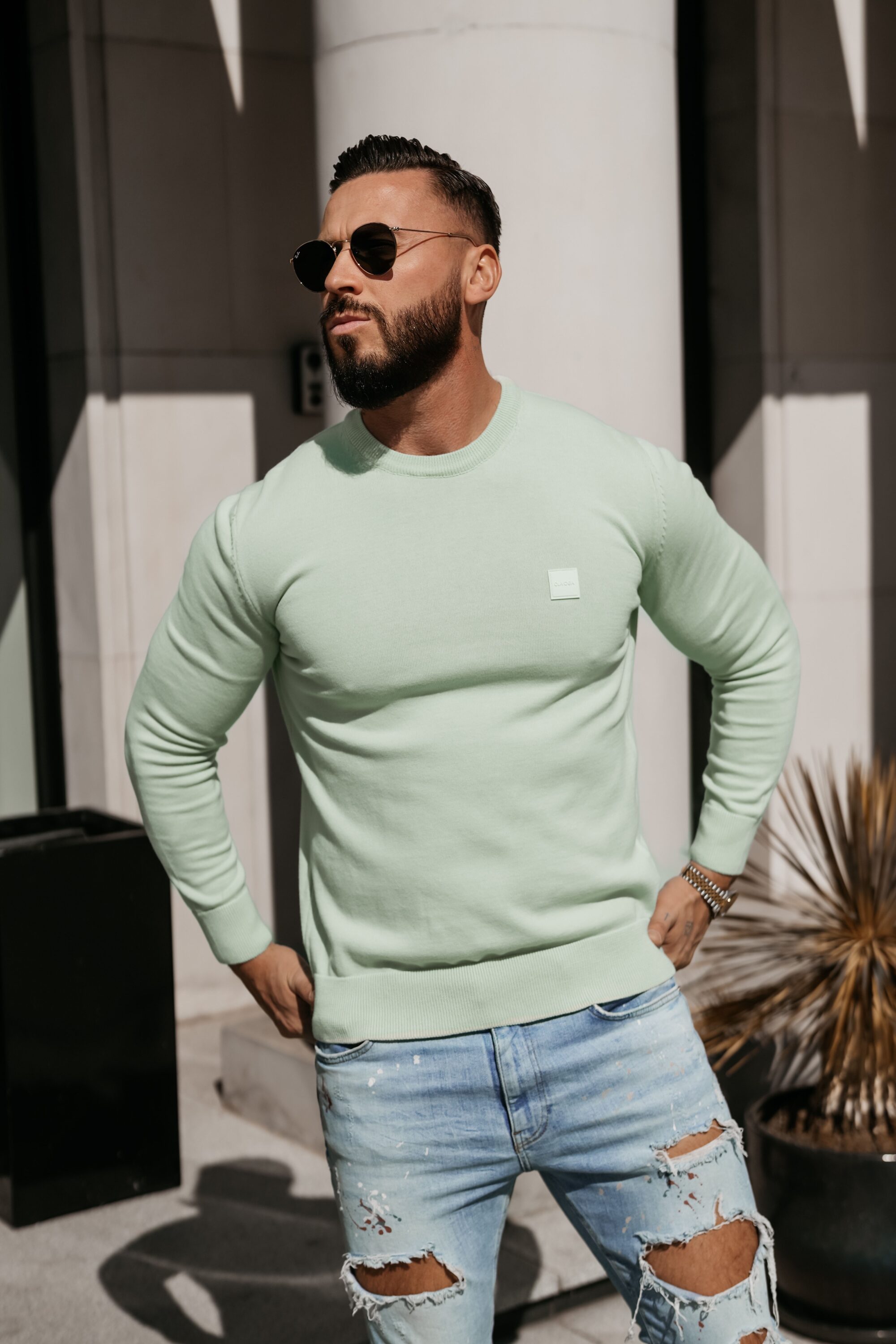 Sweter męski ALAVOS 2026 Miętowy