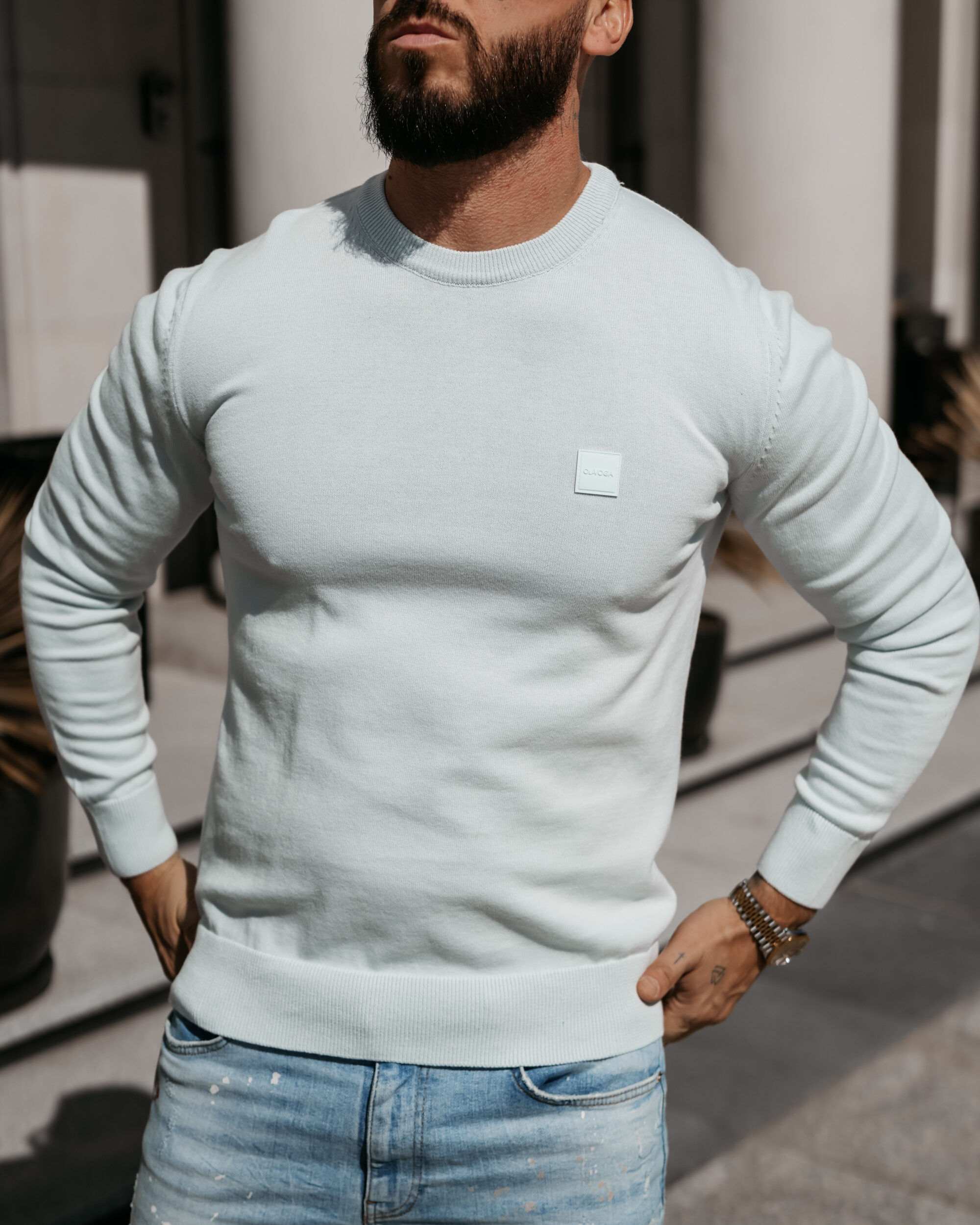 Sweter męski ALAVOS 2026 Błękitny