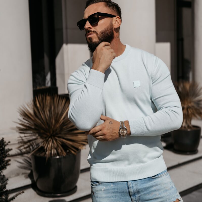 Sweter męski ALAVOS 2026 Błękitny