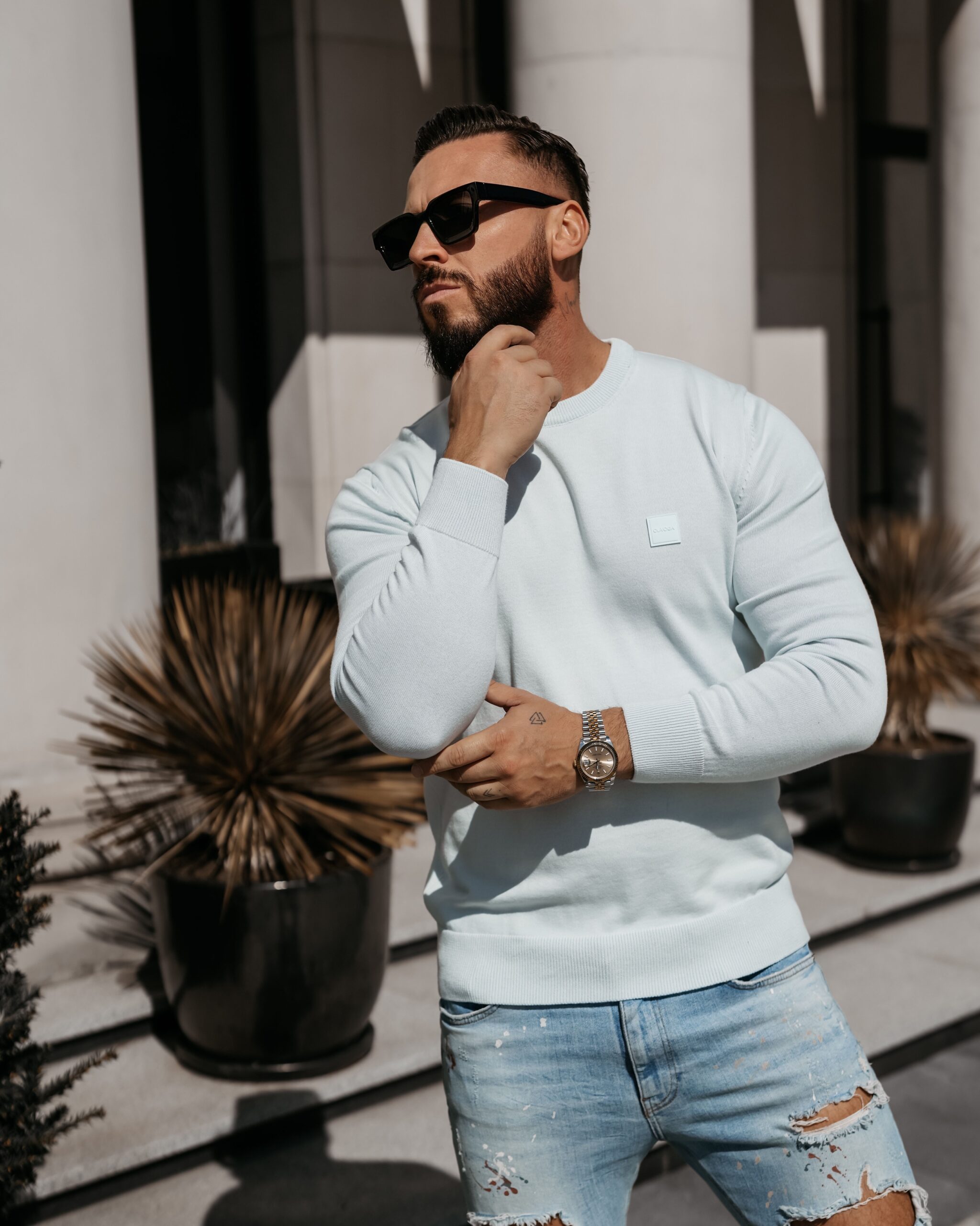 Sweter męski ALAVOS 2026 Błękitny