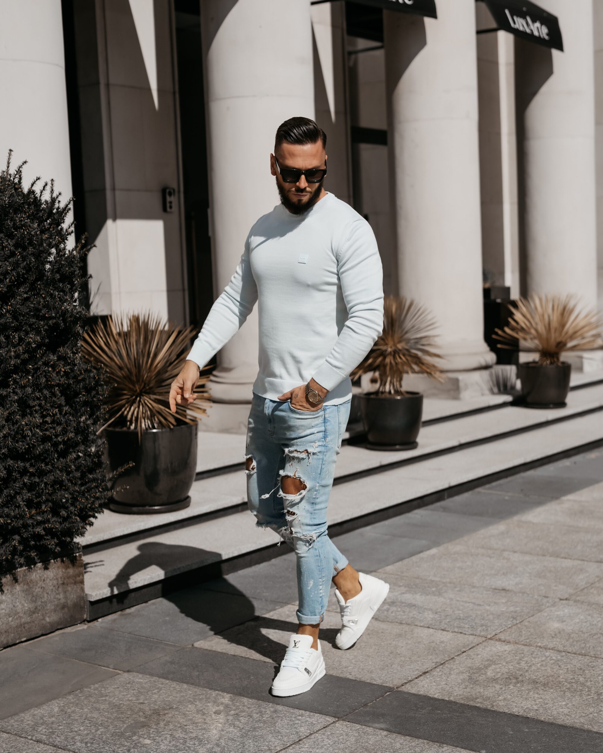 Sweter męski ALAVOS 2026 Błękitny