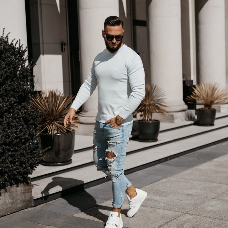 Sweter męski ALAVOS 2026 Błękitny