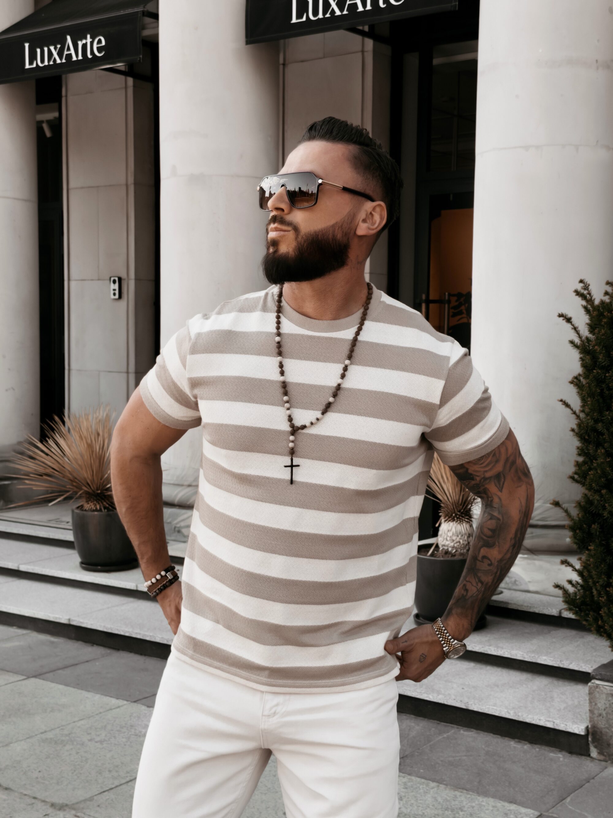 Sweter męski NEXTO 2026 Beżowy