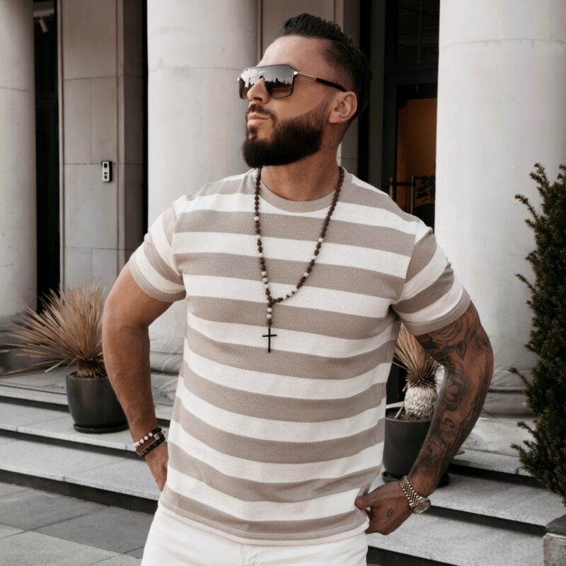 Sweter męski NEXTO 2026 Beżowy