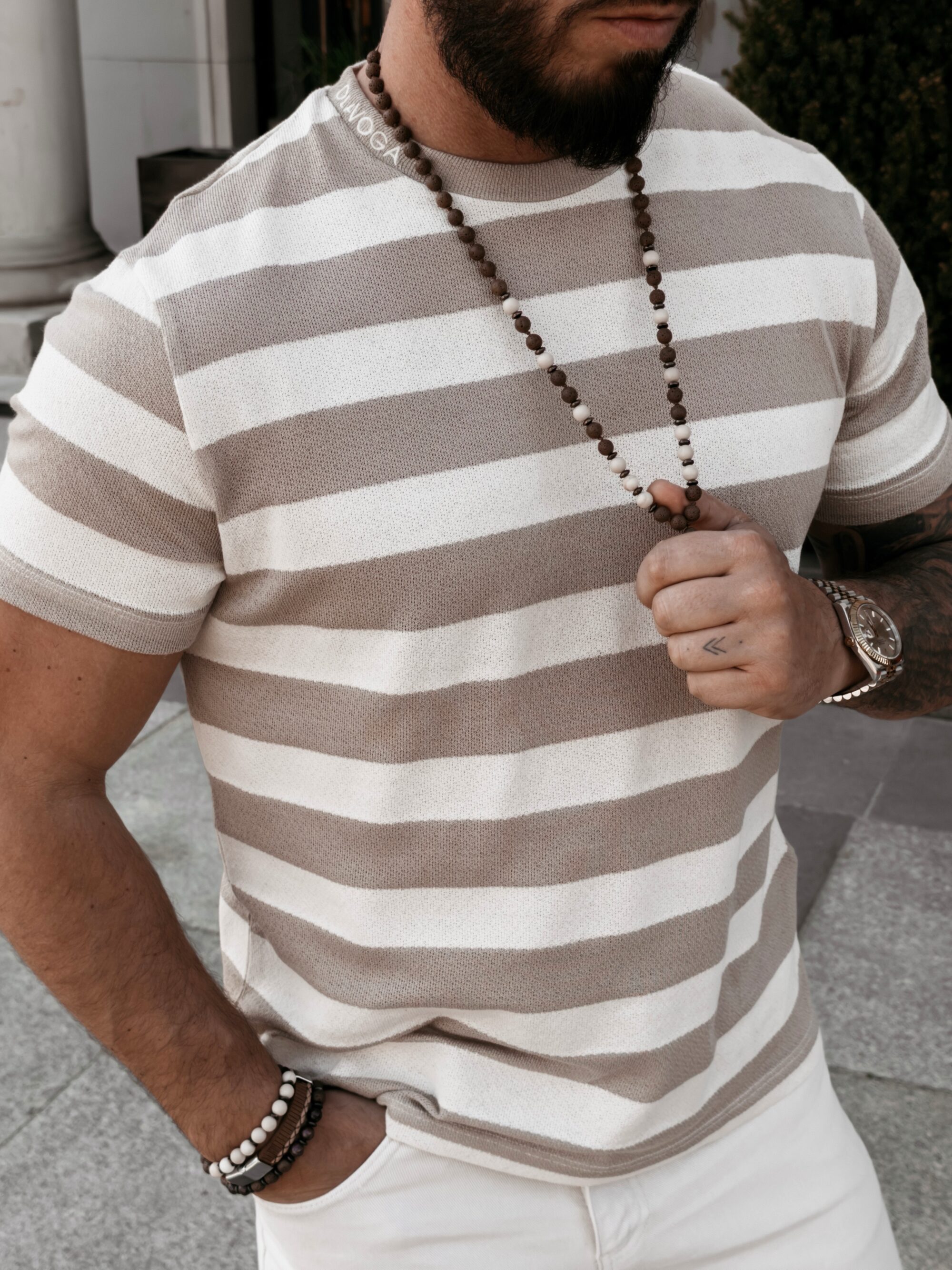 Sweter męski NEXTO 2026 Beżowy