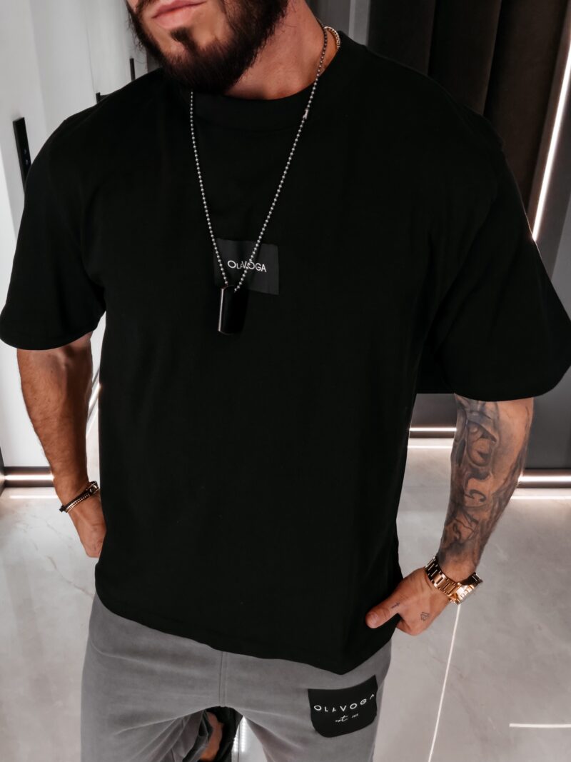 T-shirt męski BARSON 2026 Czarny