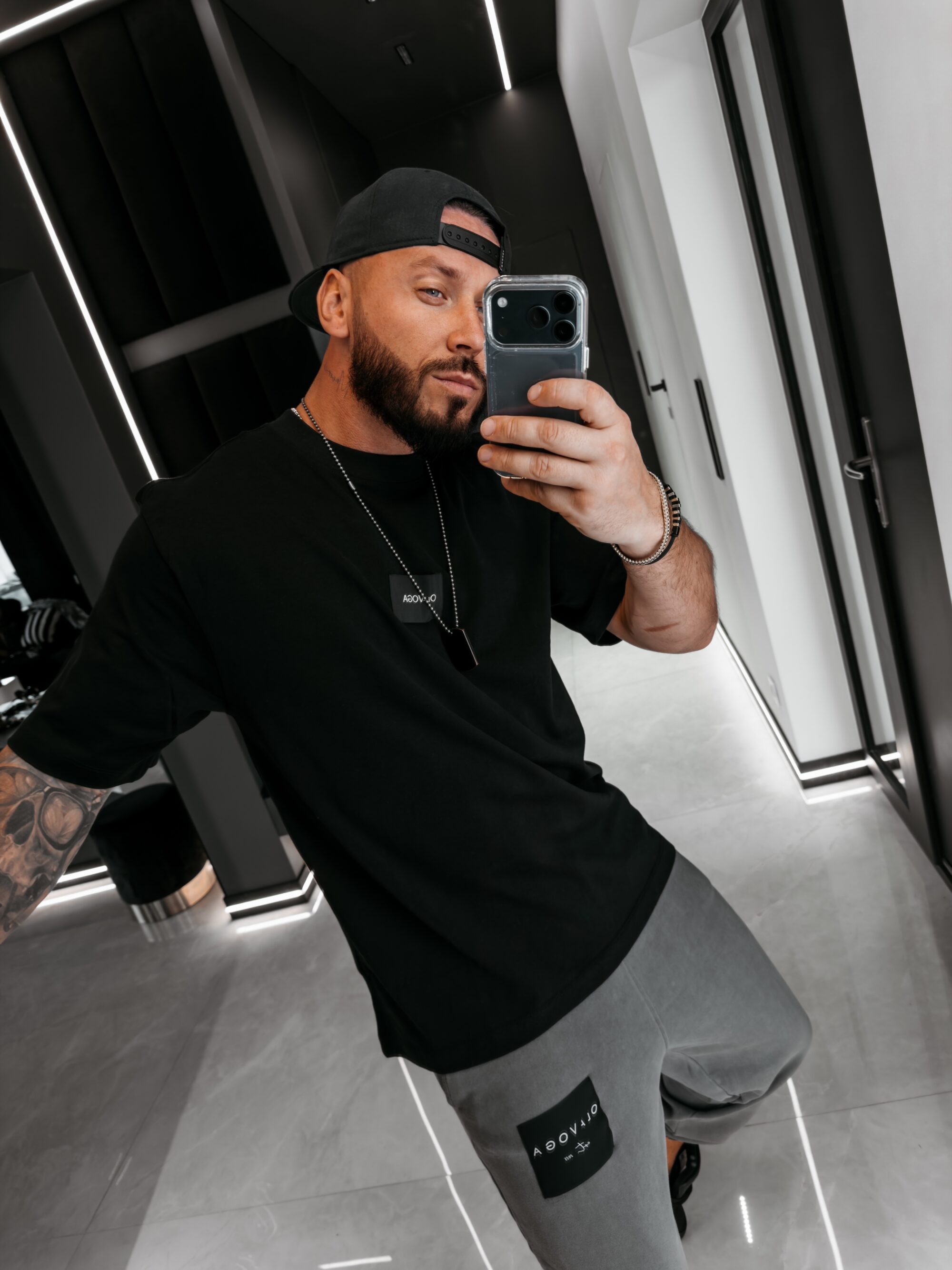 T-shirt męski BARSON 2026 Czarny