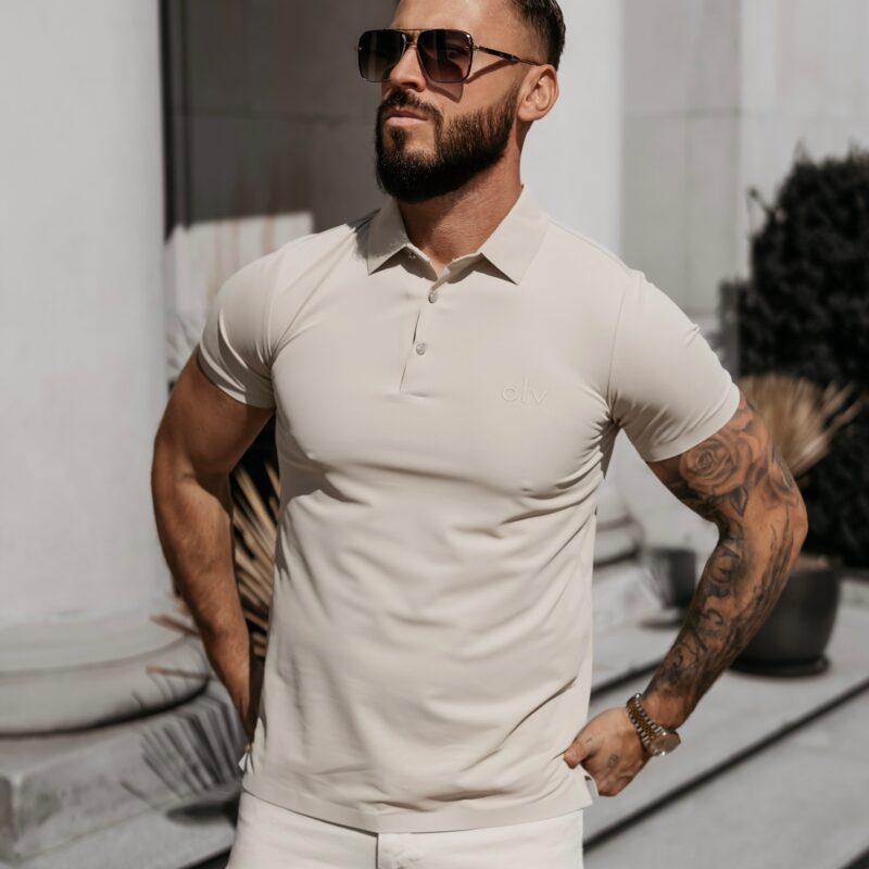 T-shirt Polo męski ZAIN 2026 Beżowy