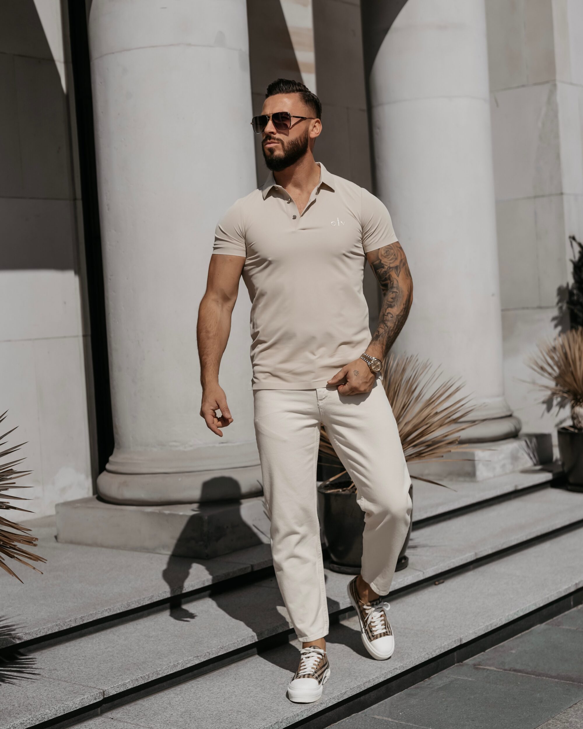 T-shirt Polo męski ZAIN 2026 Beżowy