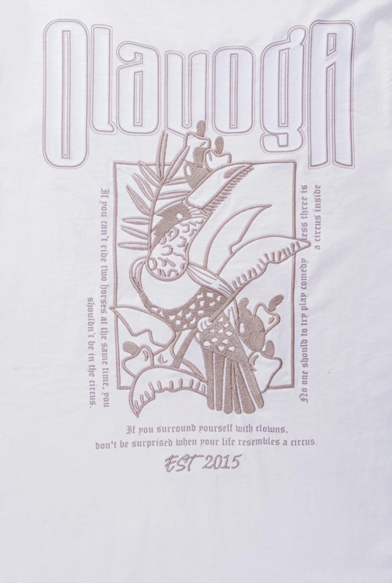 T-shirt męski LUXVEENCE 2026 Ecru