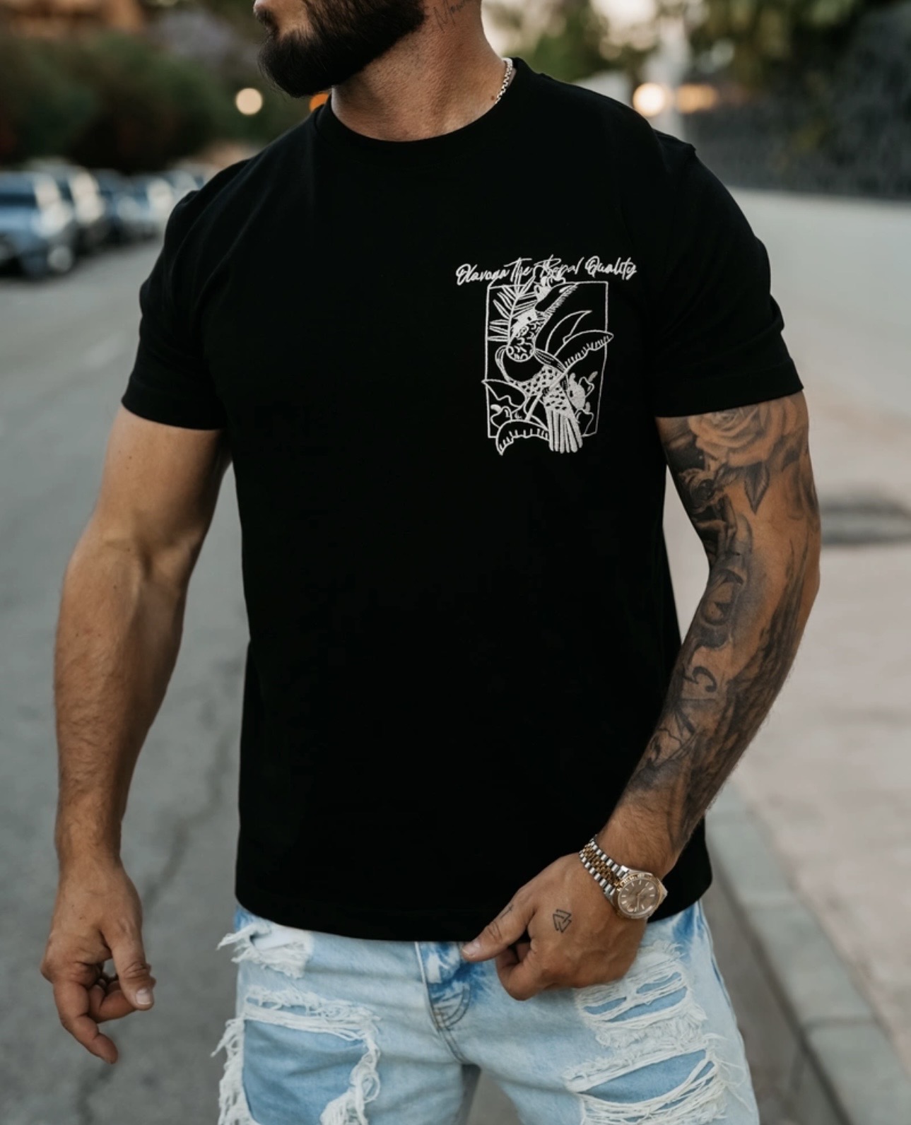 Screenshot T-shirt męski LUXVEENCE 2026 Czarny