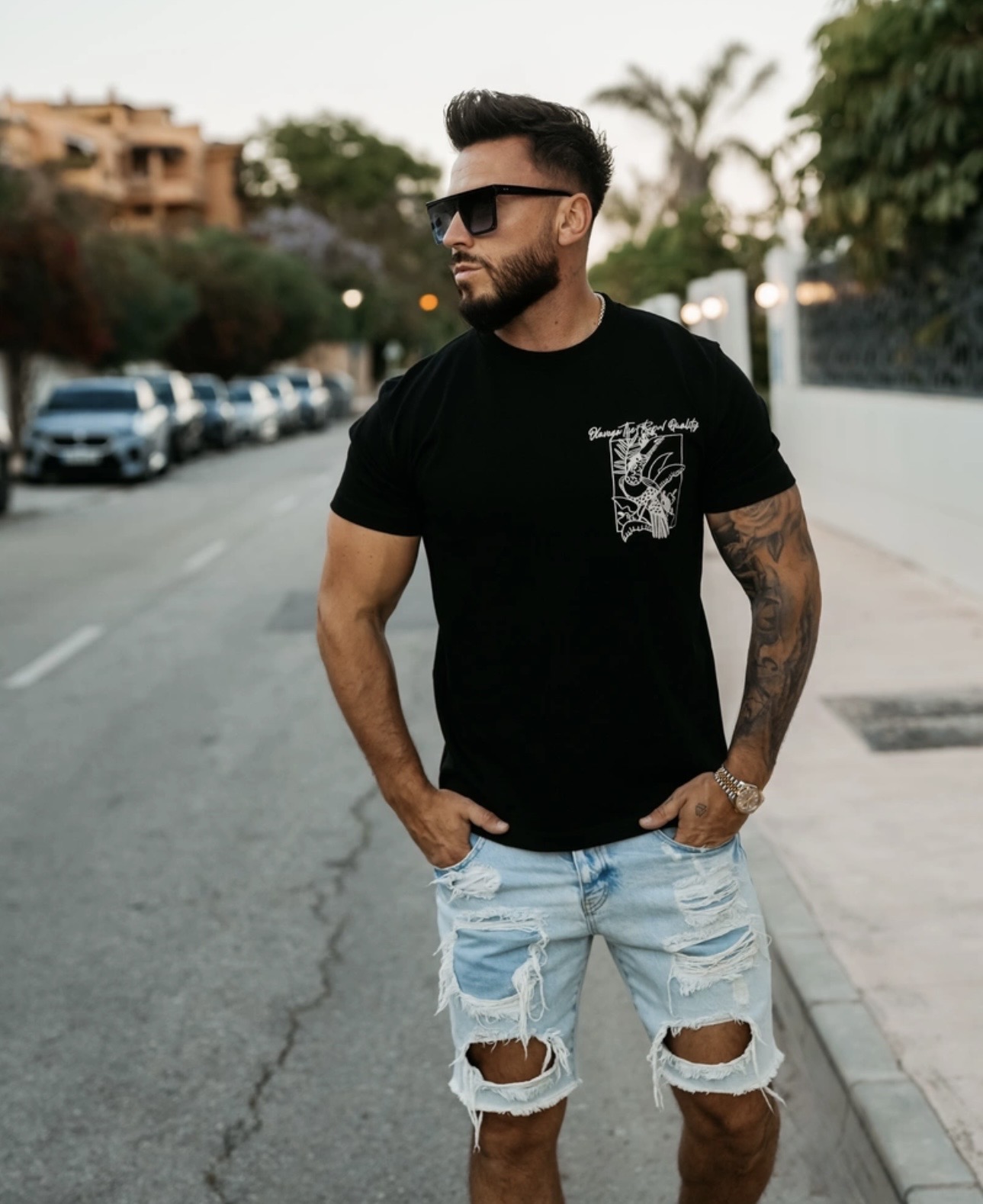Screenshot T-shirt męski LUXVEENCE 2026 Czarny