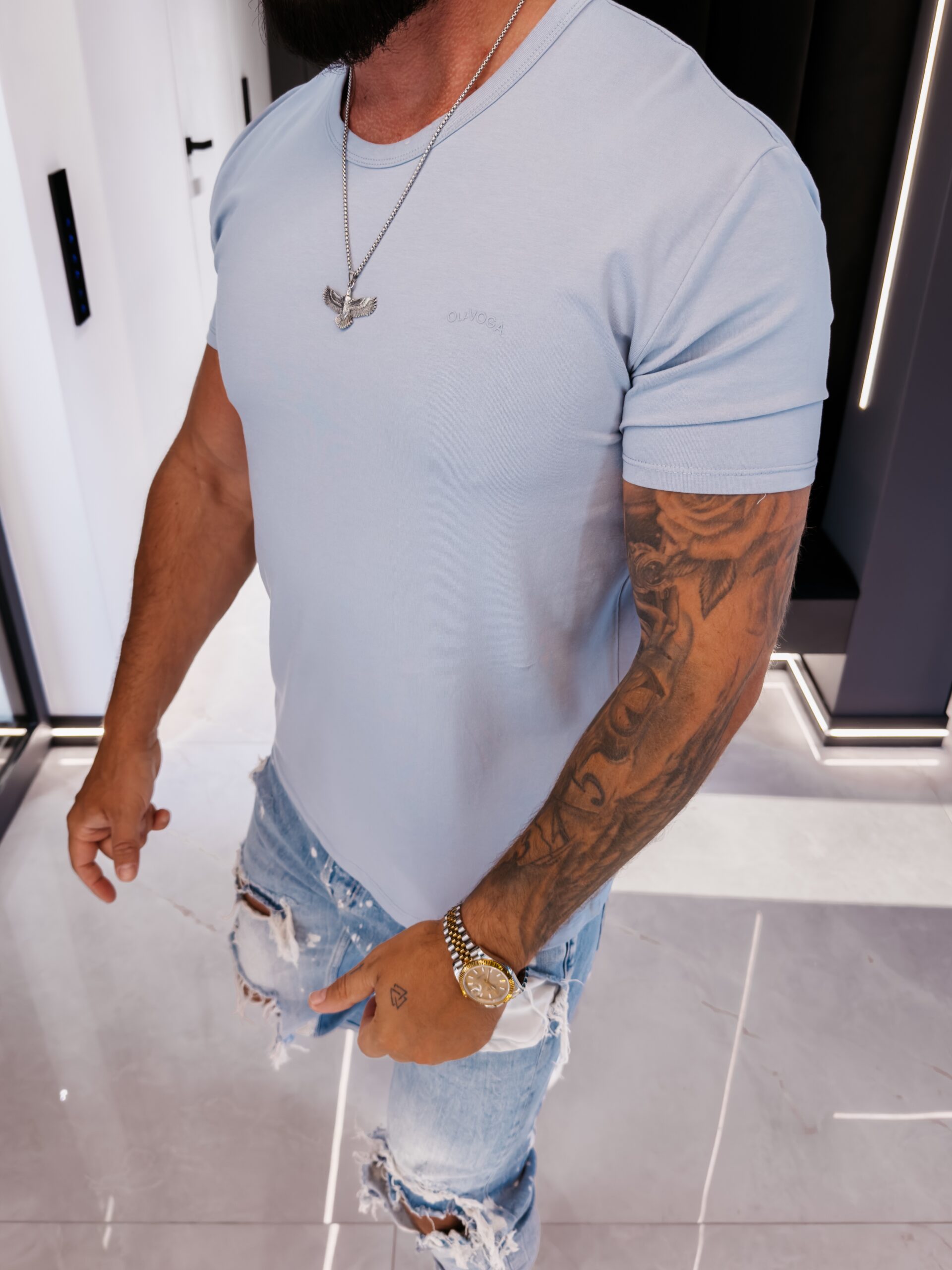 t-shirt FLUOR 019 T-shirt męski FLUOR 2026 Blue