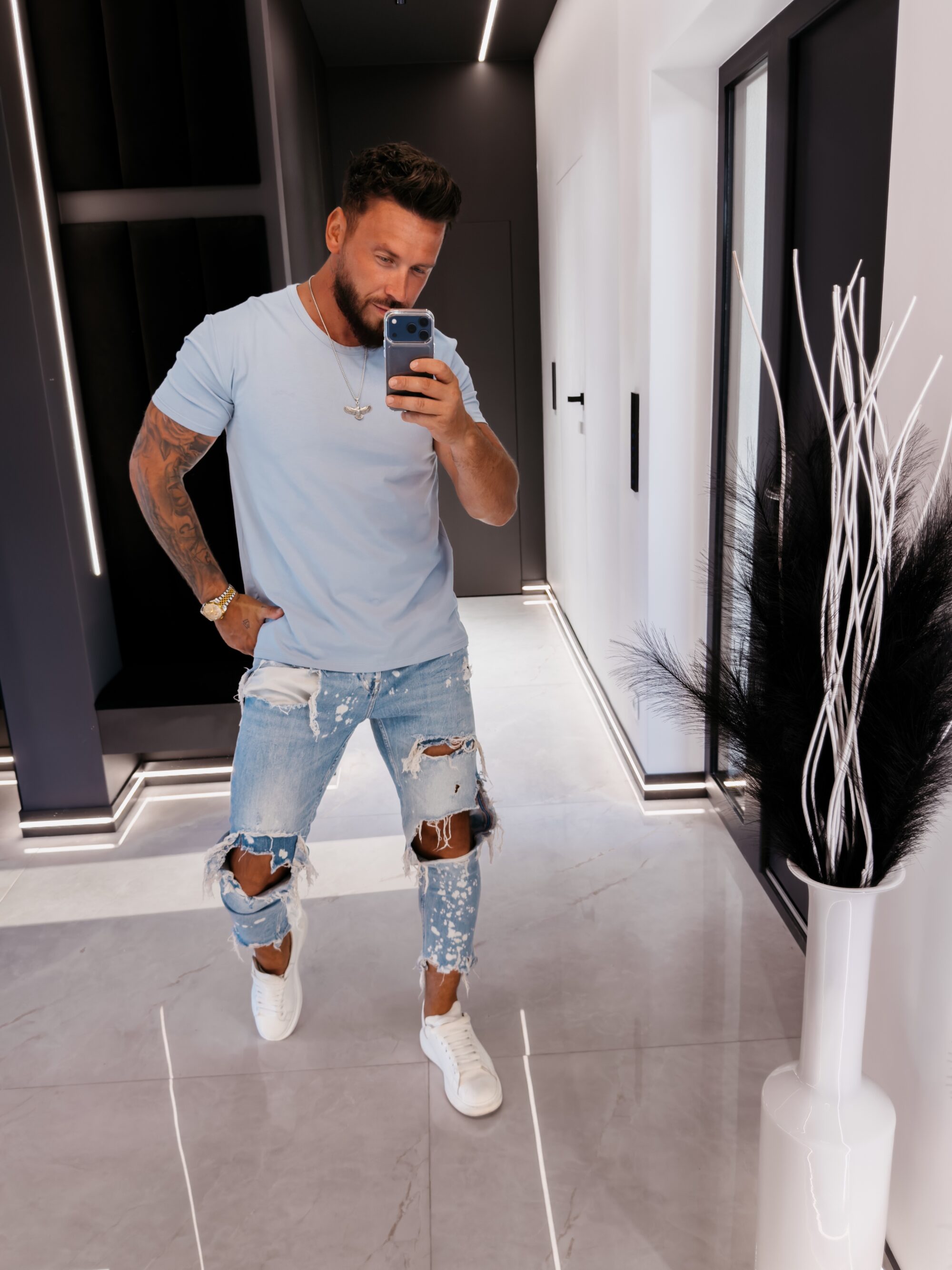 t-shirt FLUOR 021 T-shirt męski FLUOR 2026 Blue