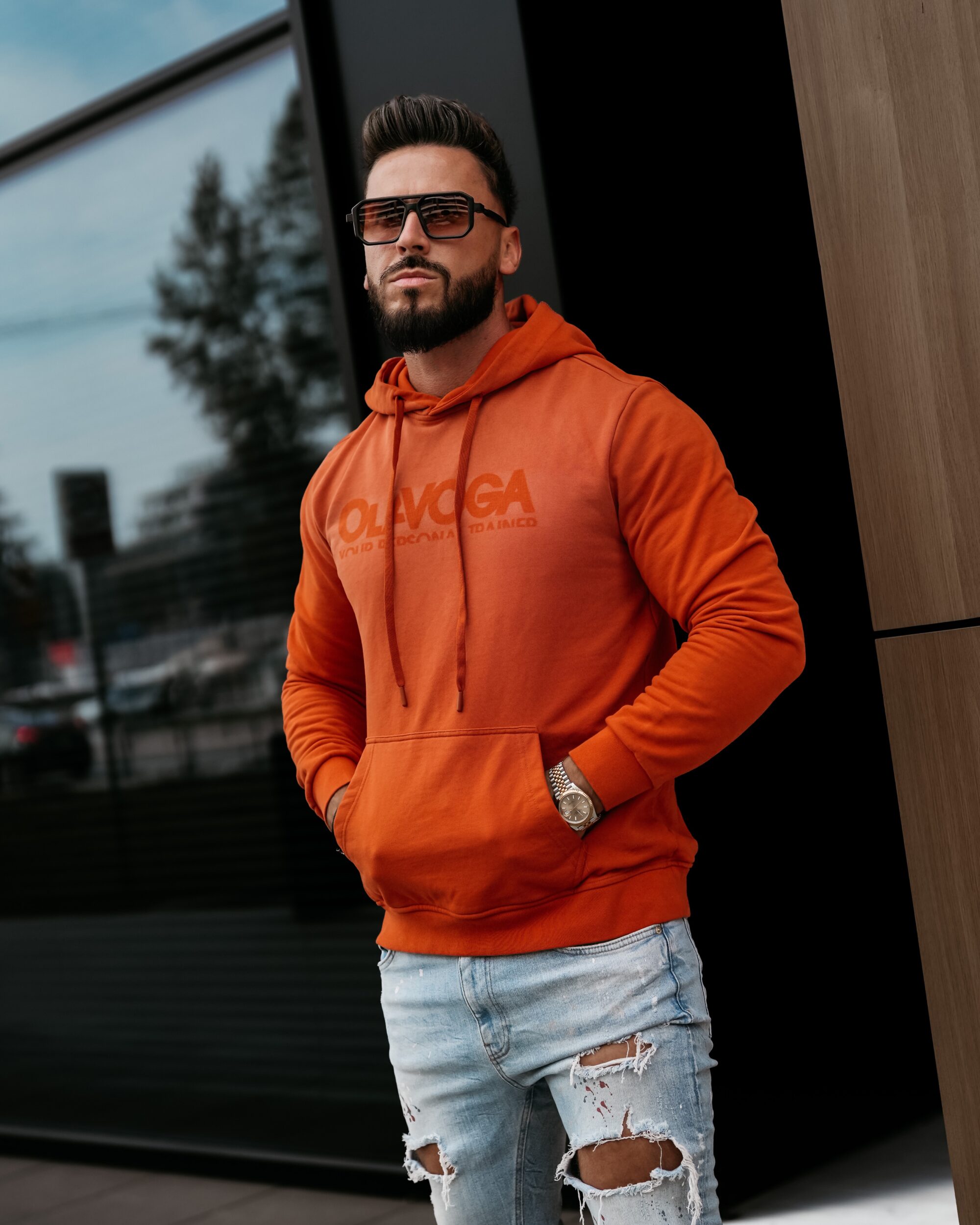 bluza NEVIR 161 Bluza męska NEVIR 2026 Pomarańczowa