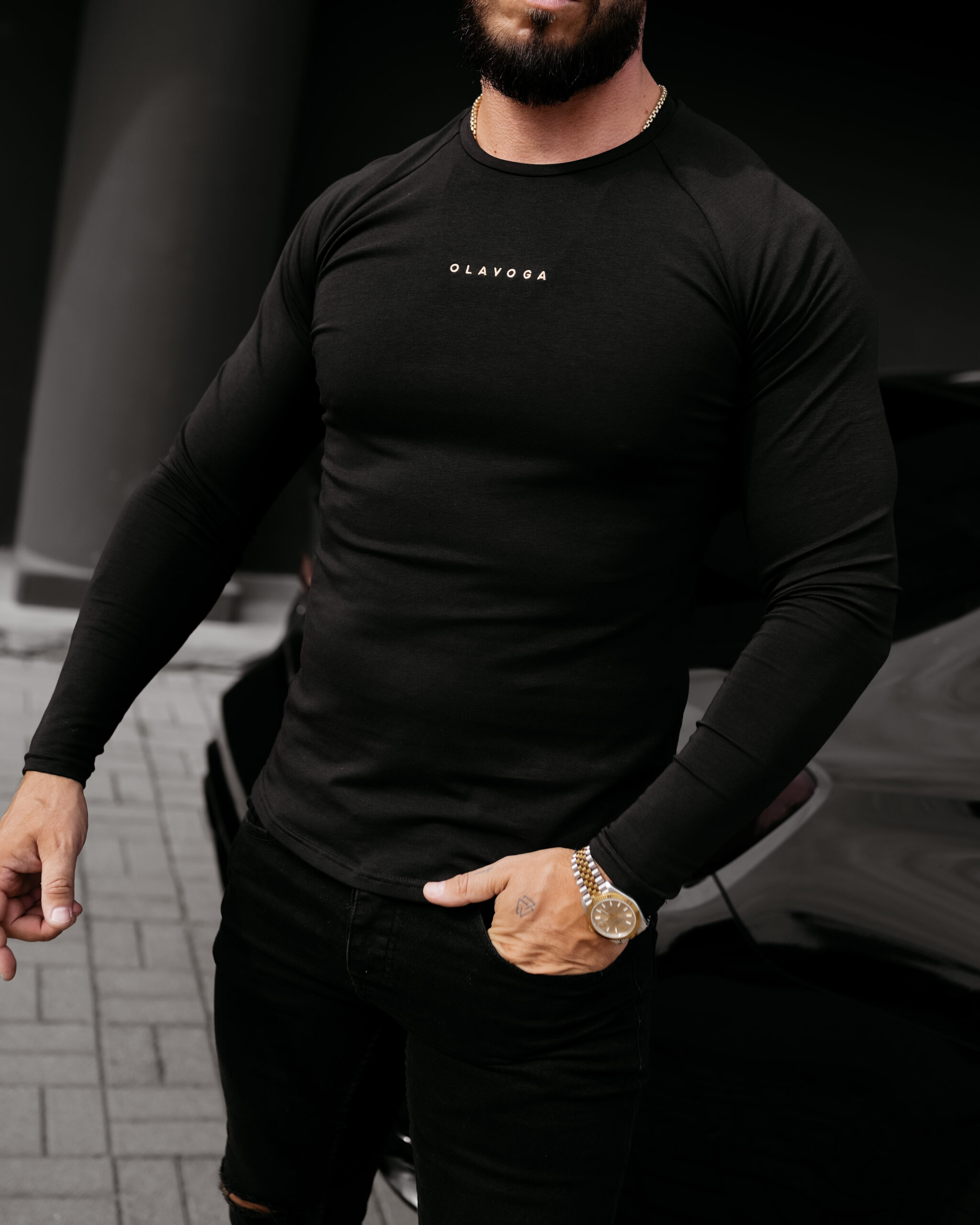 longsleeve CLEAR 835 Longsleeve męski CLEAR 2026 Czarny