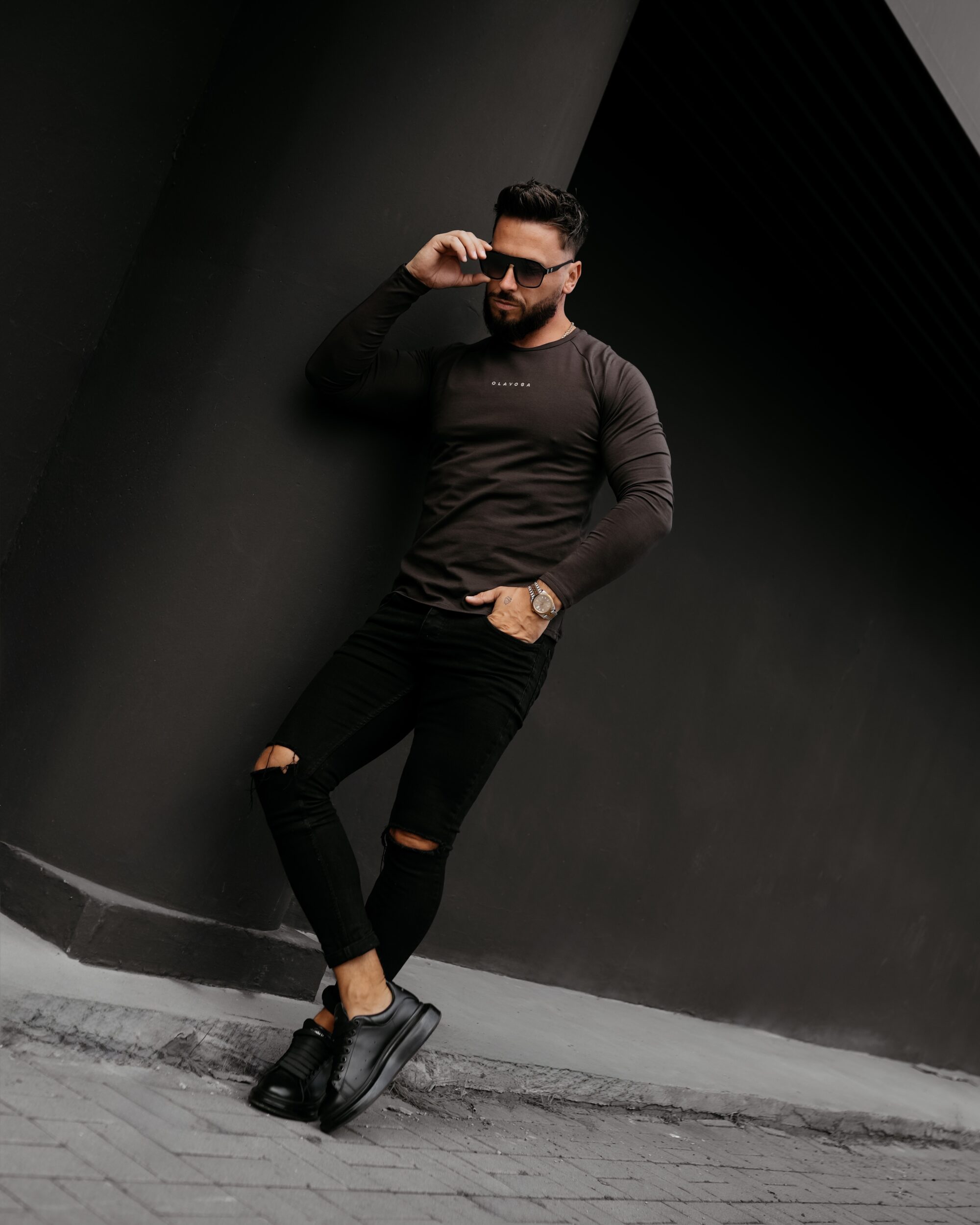 longsleeve CLEAR 843 Longsleeve męski CLEAR 2026 Brązowy