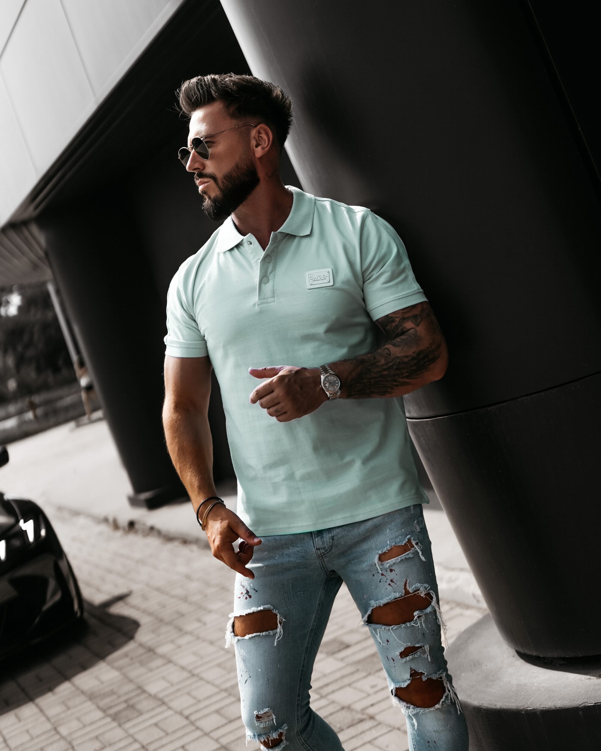 t-shirt BALARDI 118 T-shirt Polo męski BALARDI 2026 Miętowy