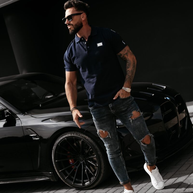 t-shirt BALARDI 129 T-shirt Polo męski BALARDI 2026 Navy Blue