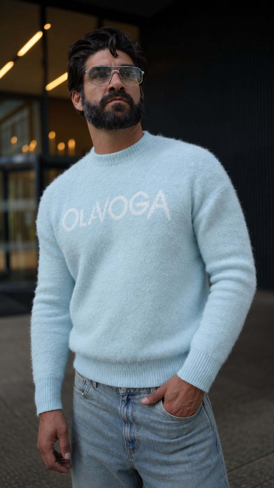 Sweter męski VILA MEN 2026 Sky Blue