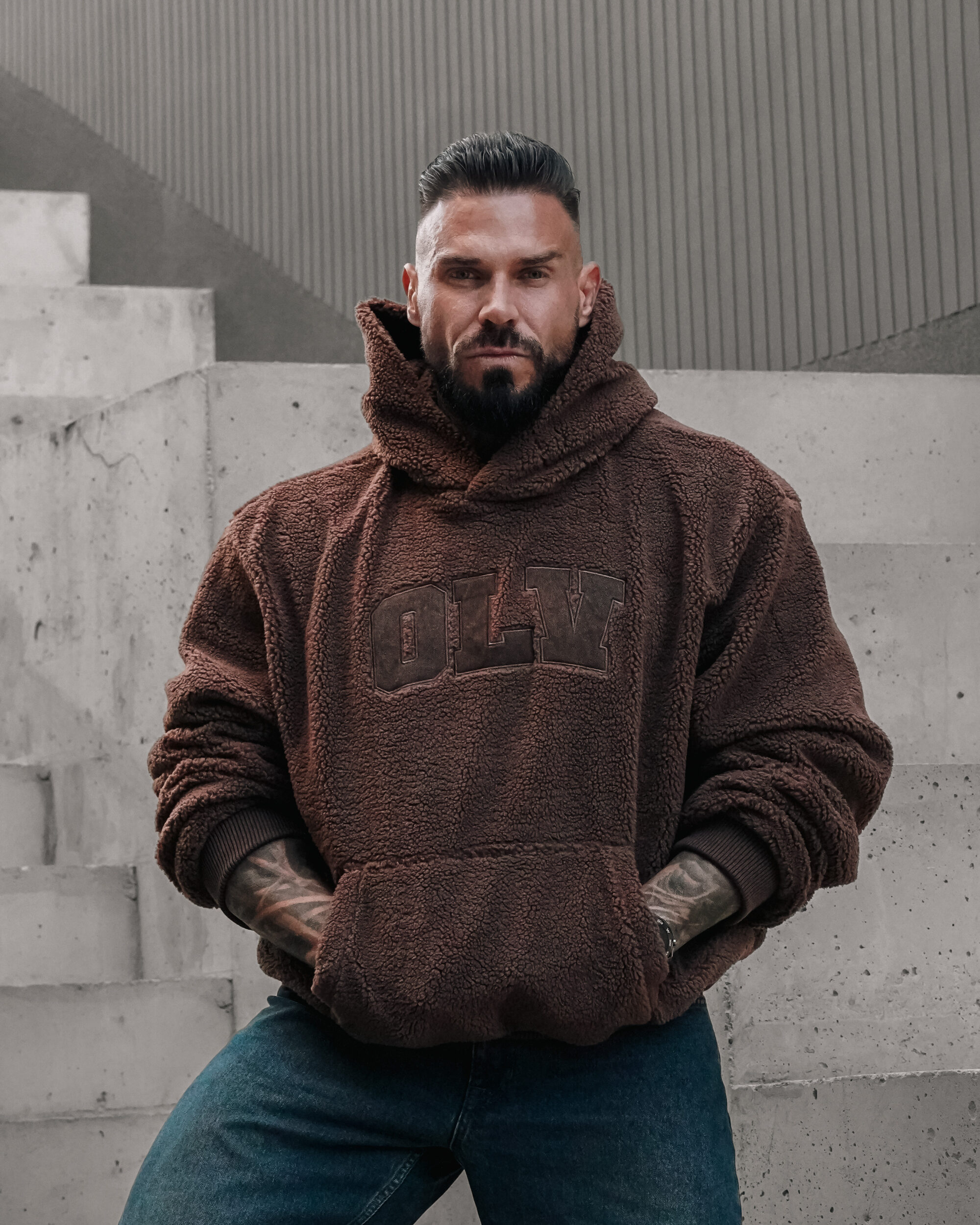Bluza OROFIOU MEN 319 Bluza UNISEX OROFIOU 2026 Brązowa