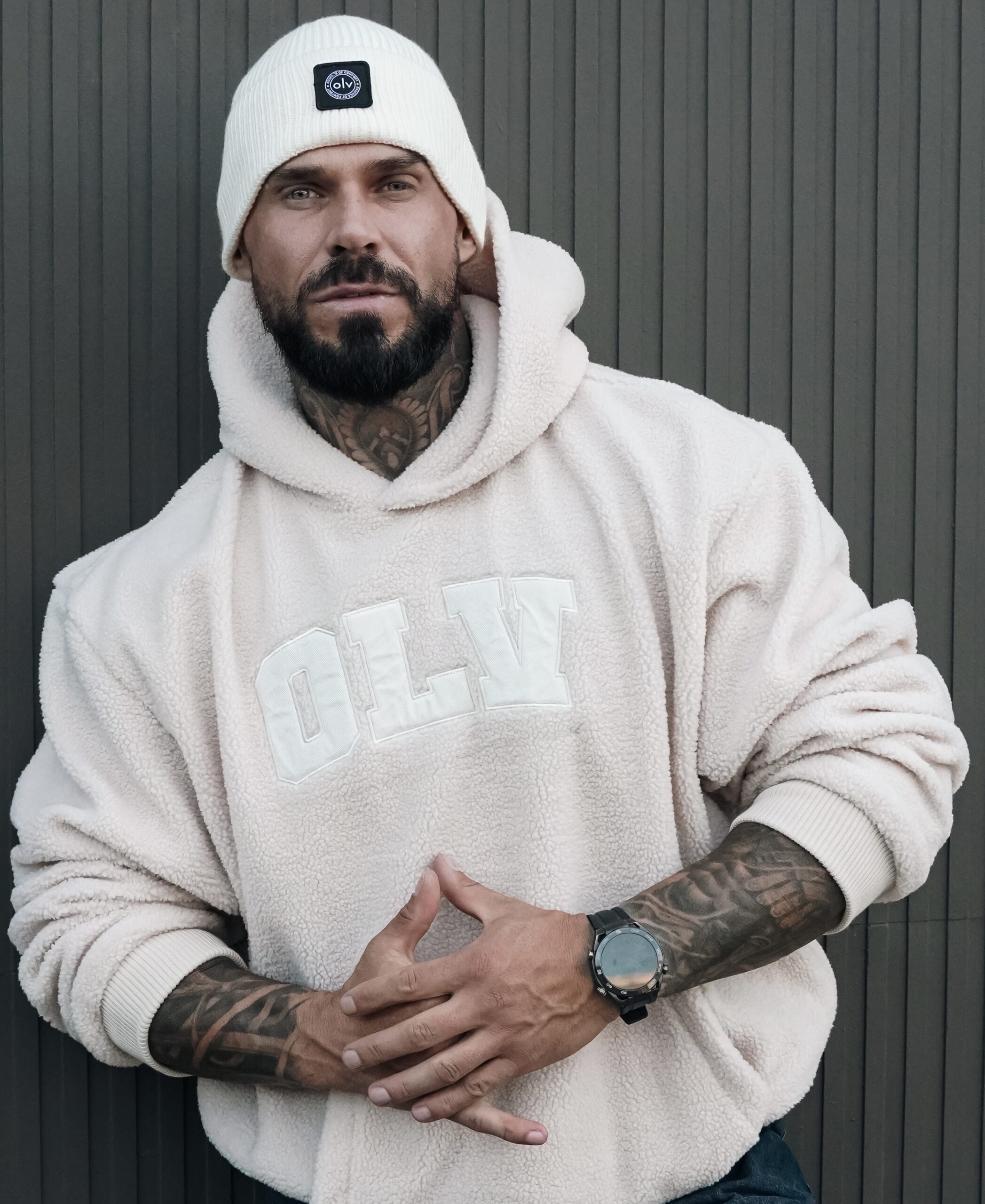 Bluza OROFIOU MEN 330 Bluza UNISEX OROFIOU 2026 Beżowa